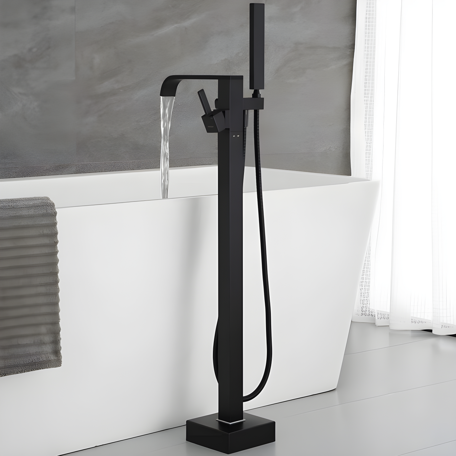 Floor Tub Filler with Diverter