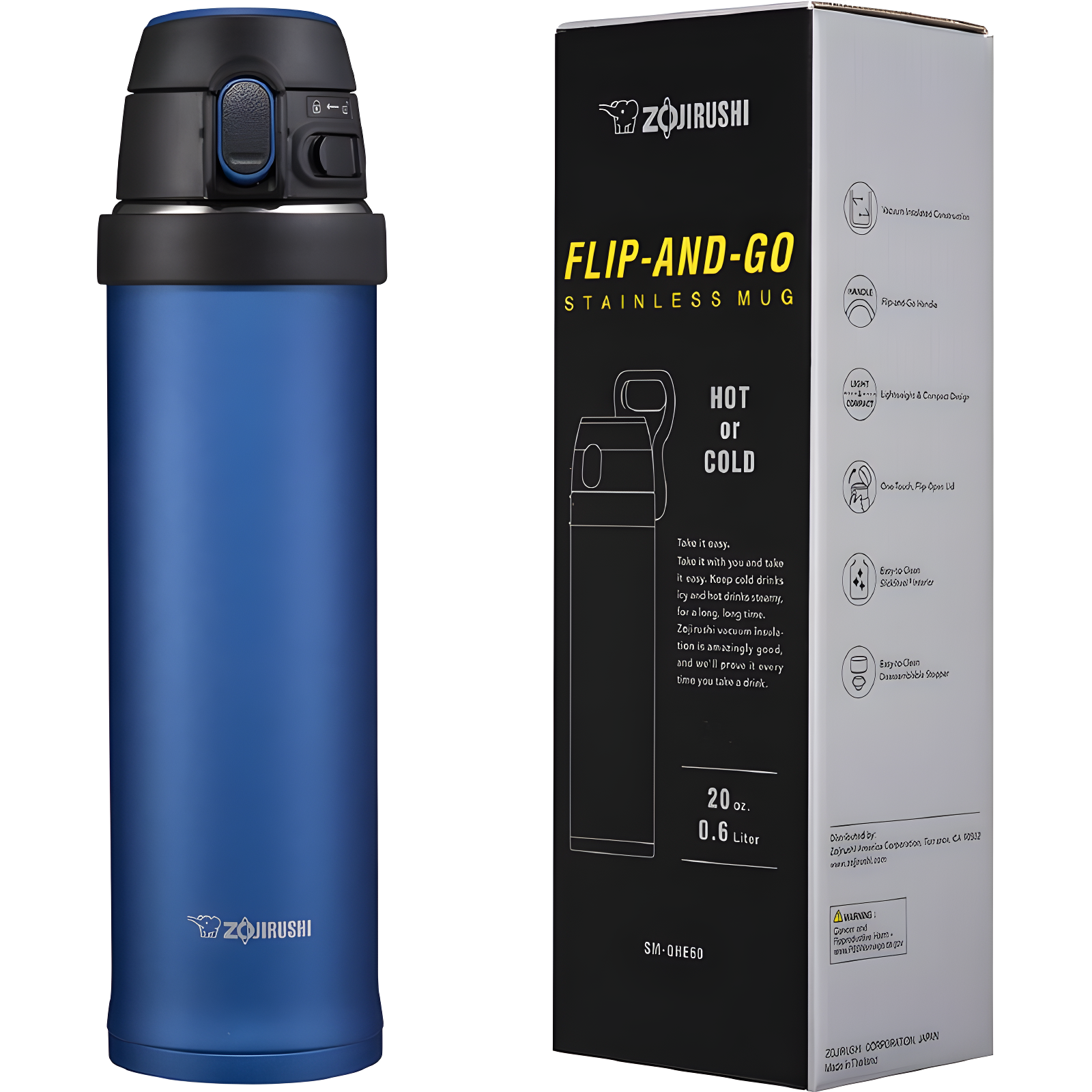 Zojirushi Flip-and-Go Vacuum Insulated Stainless Steel Travel Mug