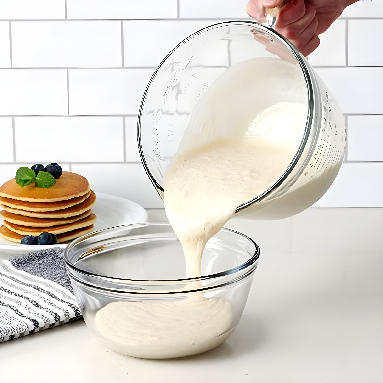 Anchor Hocking Glass Mixing Batter Bowl with Lid 2 Quart