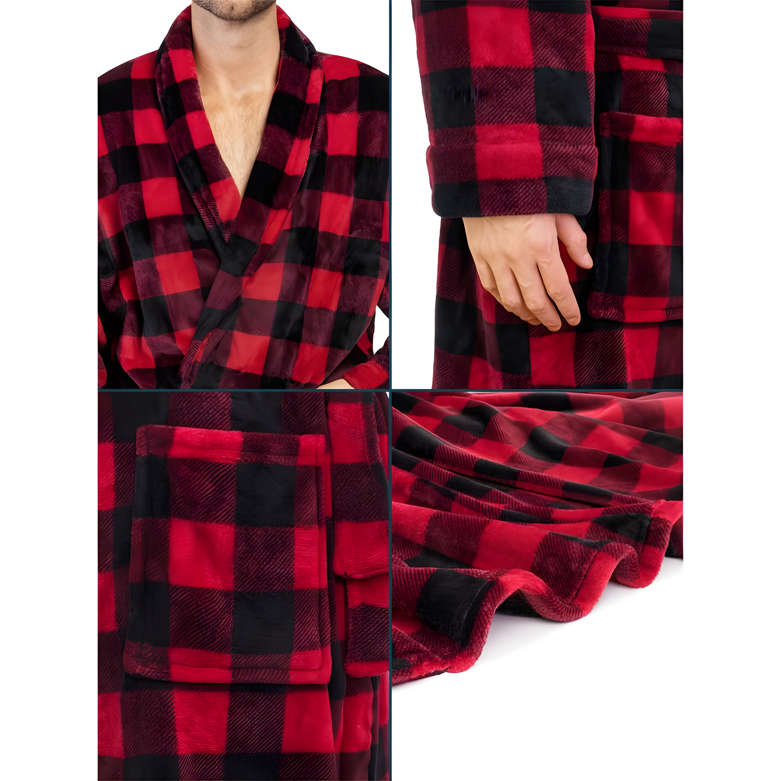 Rosalind Wheeler Speight Fleece Mid-Calf Bathrobe with Pockets
