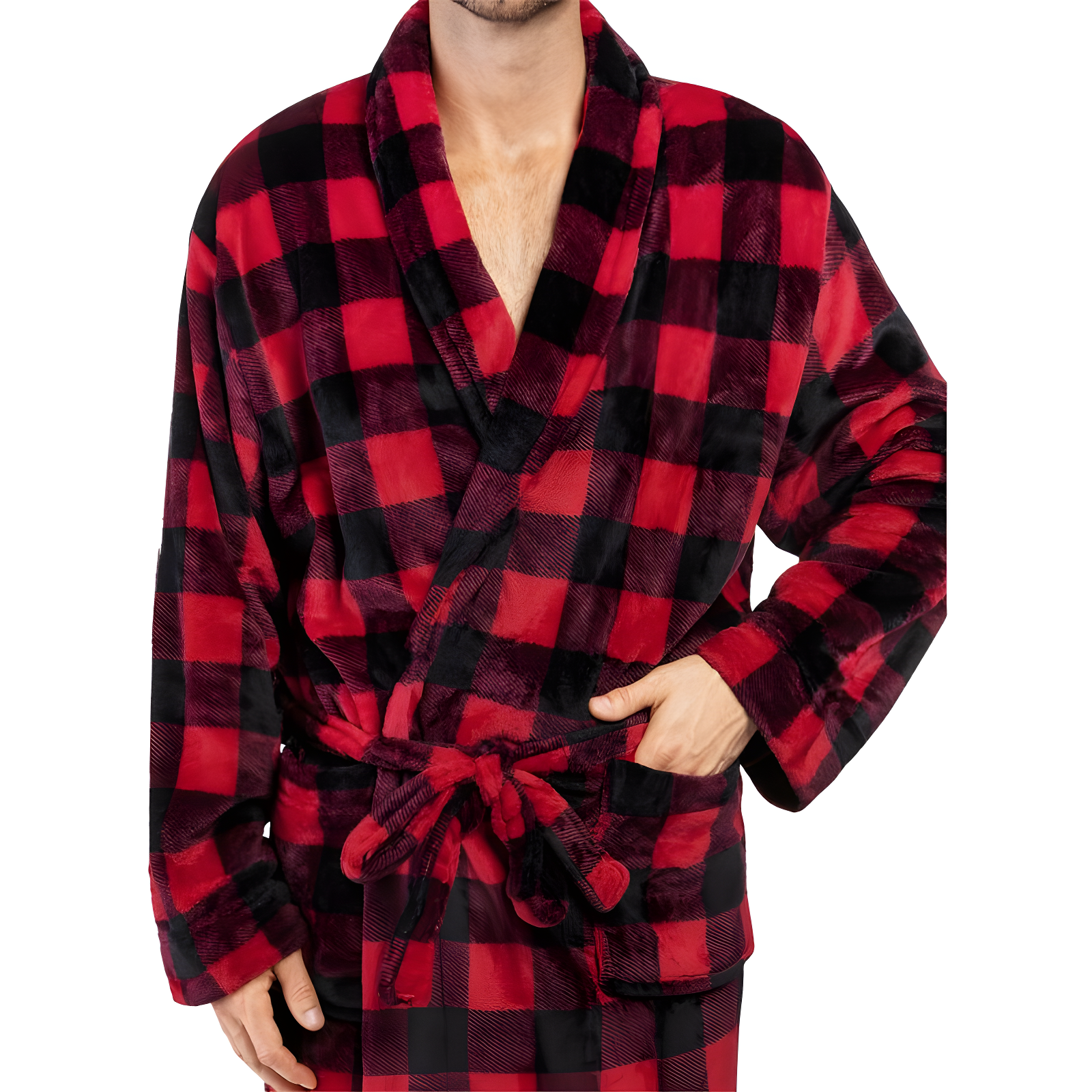 Rosalind Wheeler Speight Fleece Mid-Calf Bathrobe with Pockets