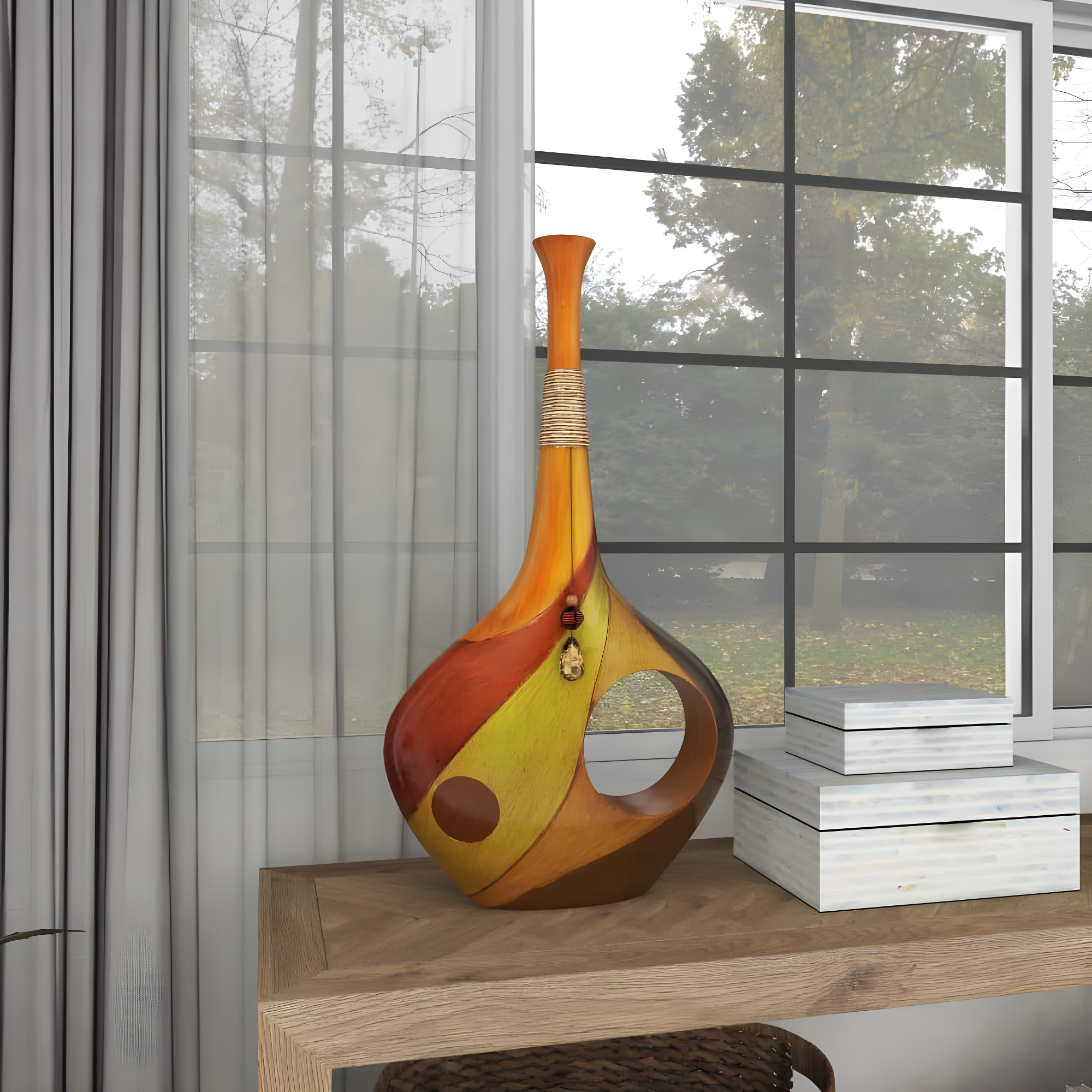 DecMode Mesa de Acento en Forma de Reloj de Arena de Metal Contemporáneo con Detalles de Hoyuelos Martillados y Visibles, 14 "W x 18" H, Plata