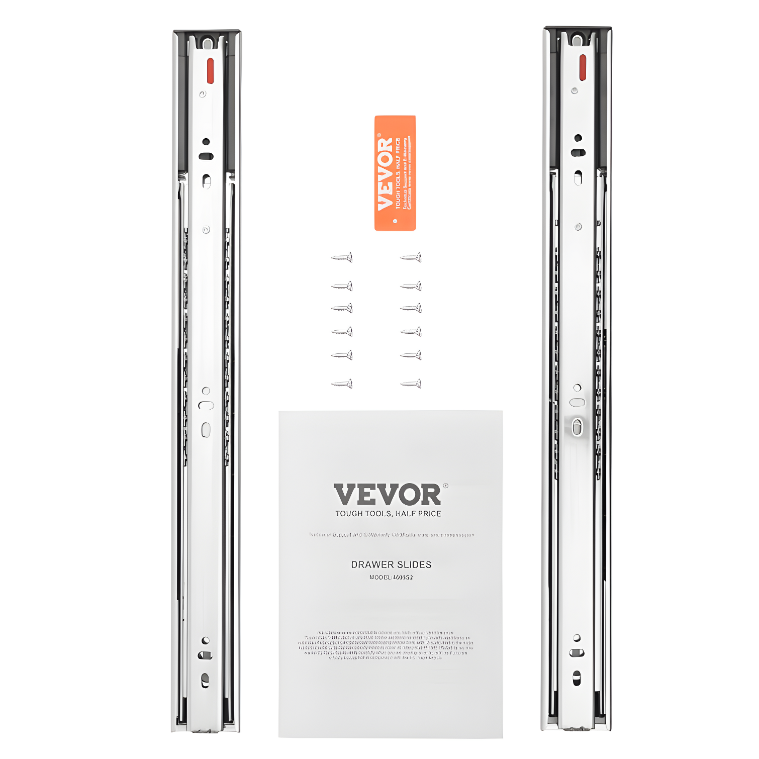 VEVOR Full Extension 1.77'' Soft Close Side Mount Metal Drawer Slide (Set of 10)