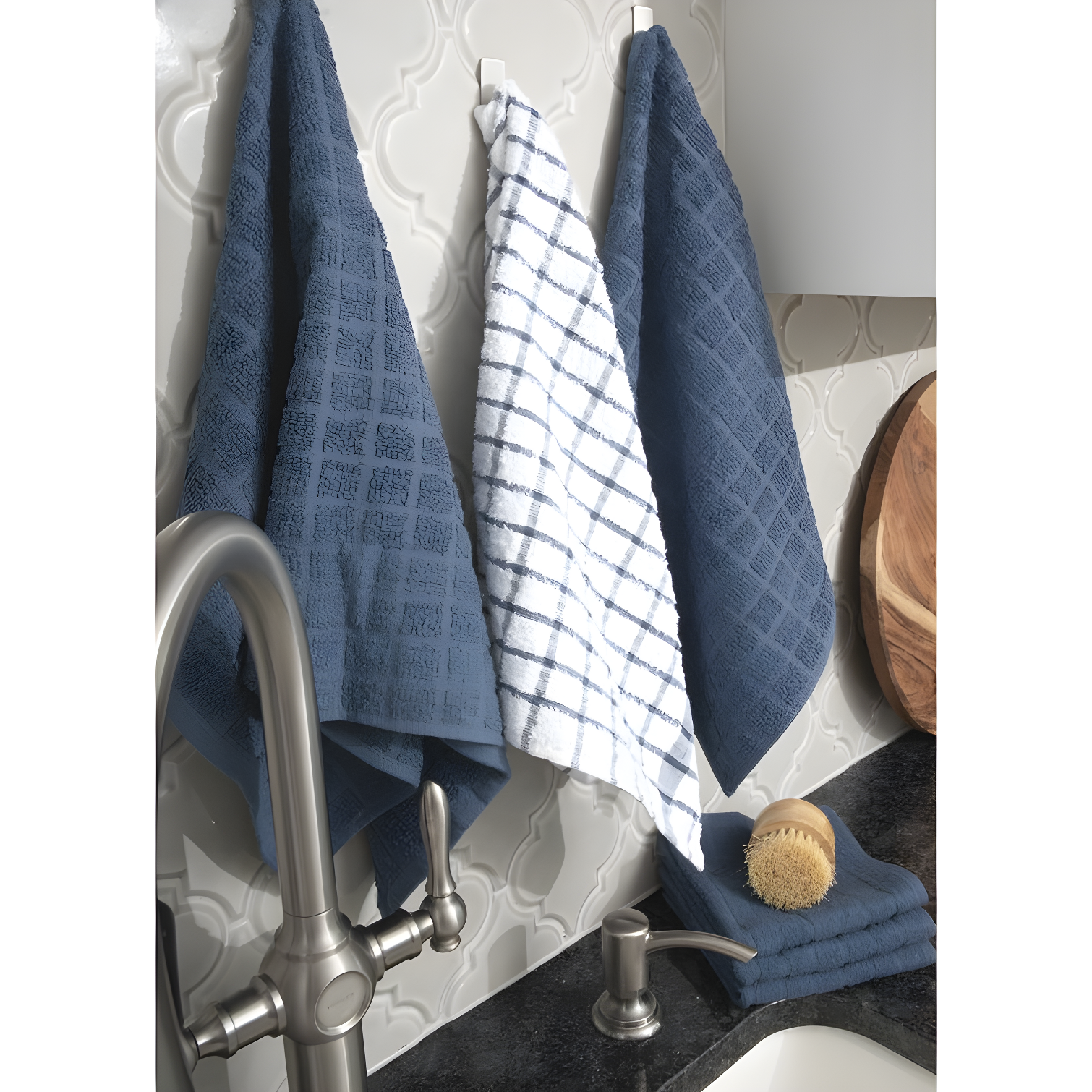 Cotton Plaid Kitchen Towel Linen Set