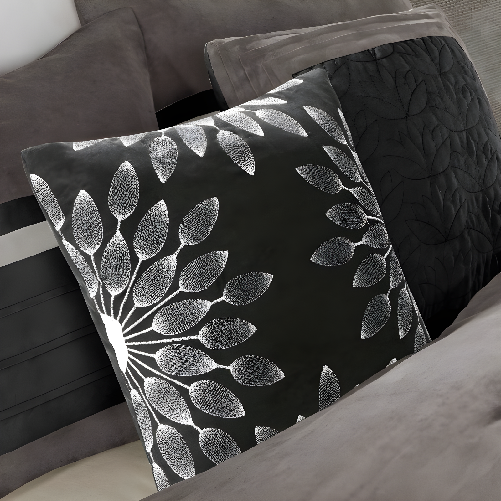 Madison Park Palmer 7 PC Pieced Faux Suede Comforter Set