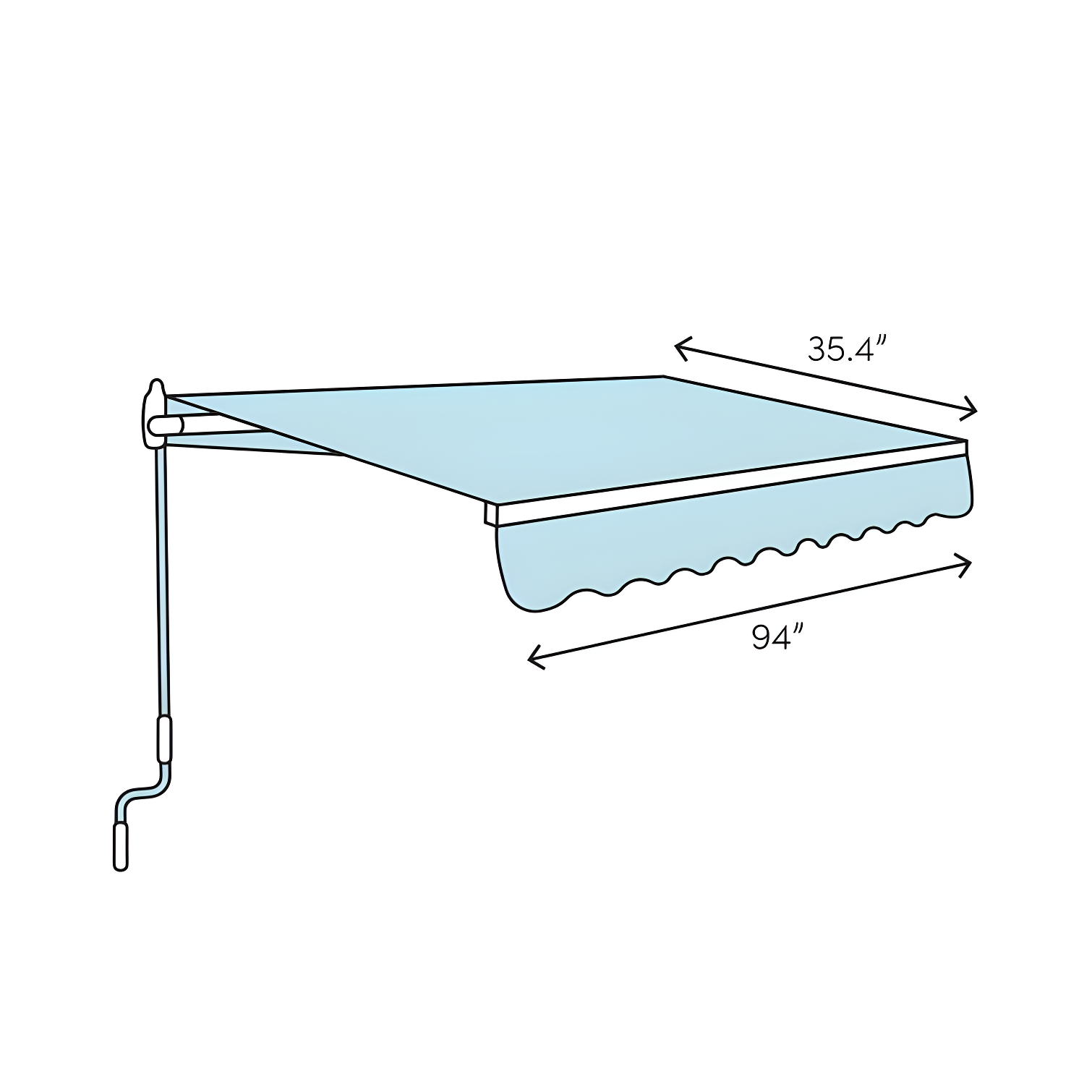 Advaning 7.9'' D Polycarbonate Cover Retractable Door / Window Awning