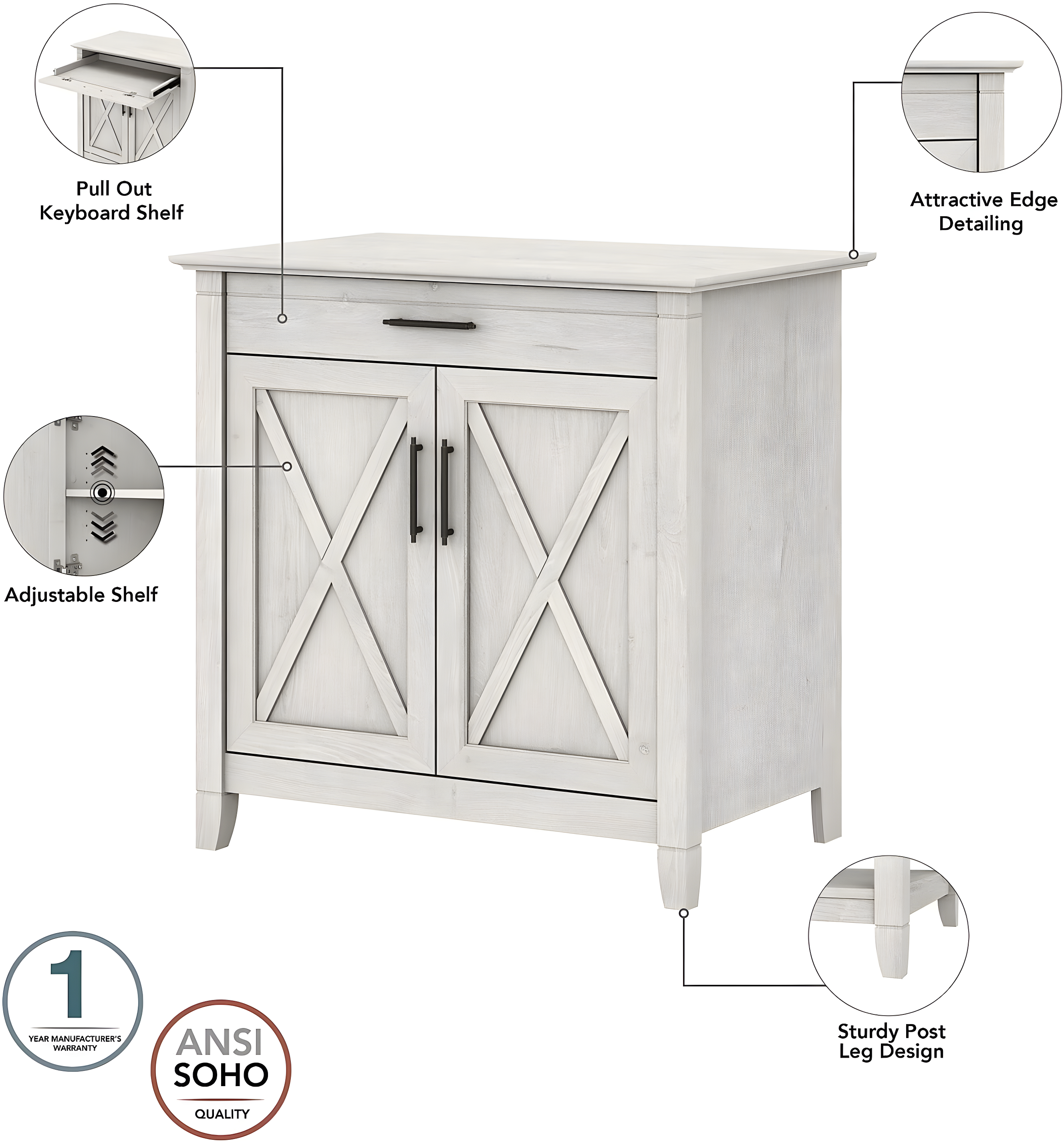 Khadesha 5 Shelf 63" Standard Bookcase