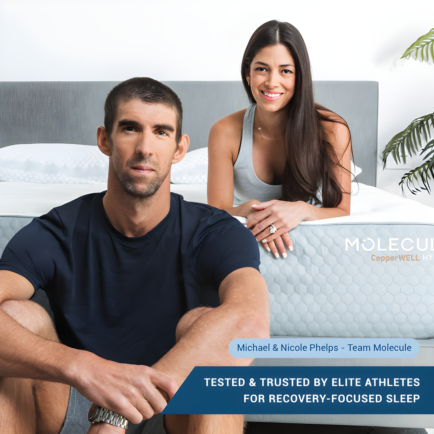 MOLECULE MOLECULE CopperWELL 13" Hybrid Cooling Gel Memory Foam and Encased Coil Medium Firm Mattress