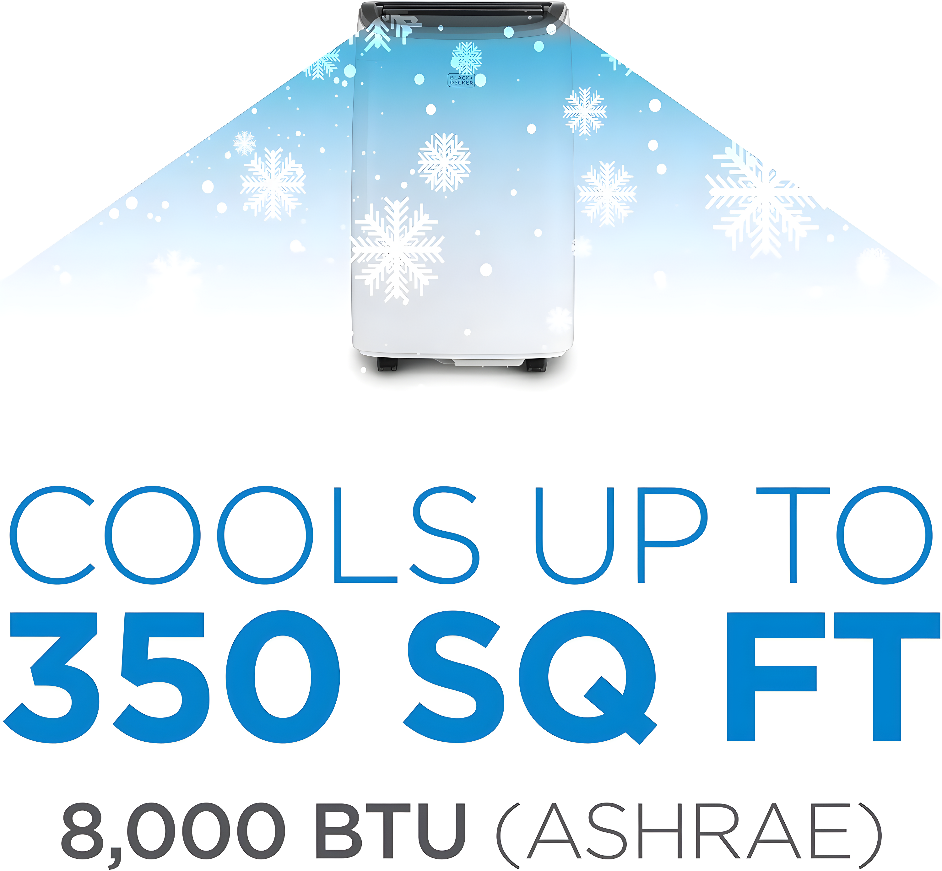 BLACK+DECKER BPACT10WT 5,500 BTU SACC/CEC (10,000 BTU ASHRAE) Portable Air Conditioner for Rooms up to 450 sq. ft.