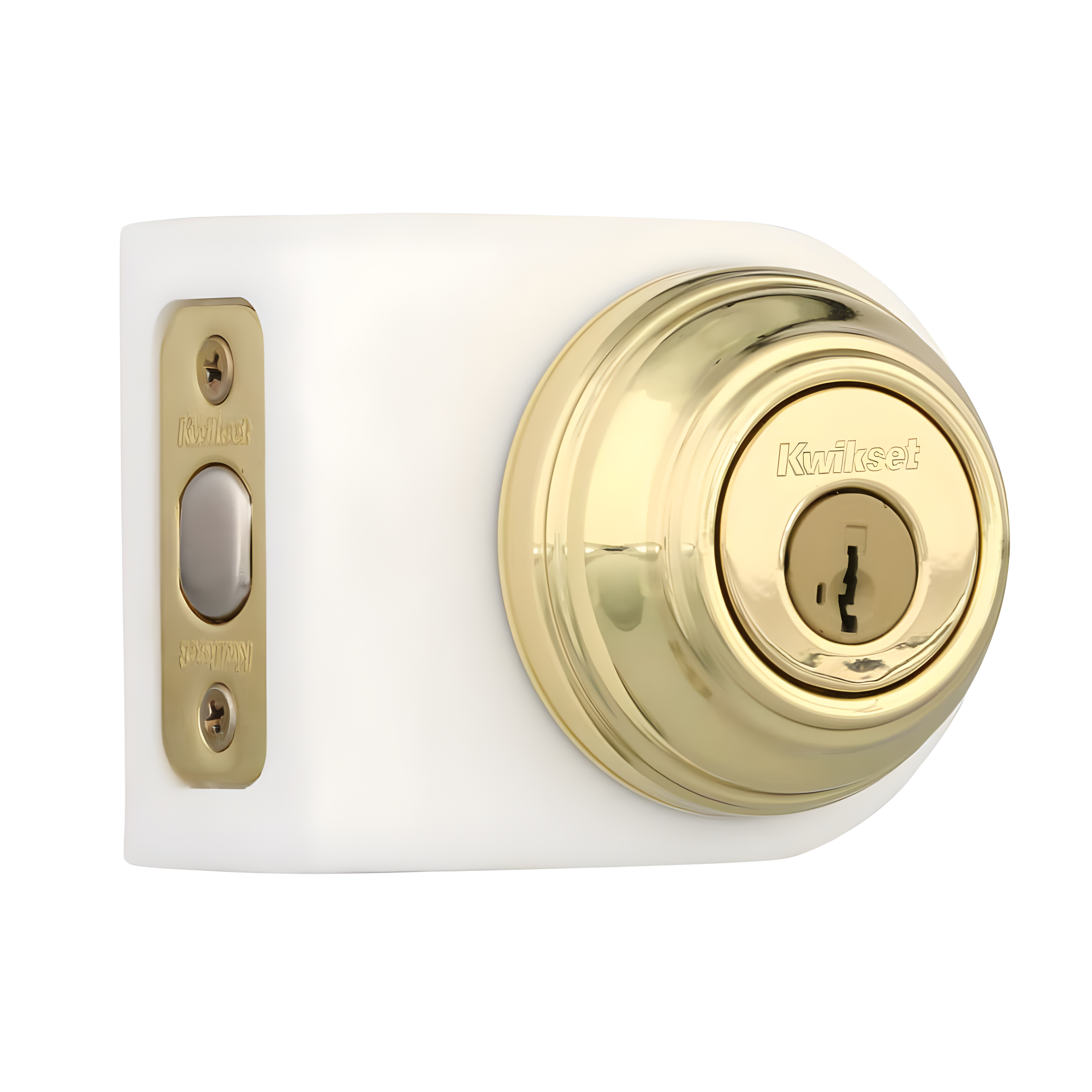 980 Deadbolt, Keyed One Side, featuring SmartKey Security™ in Polished Brass