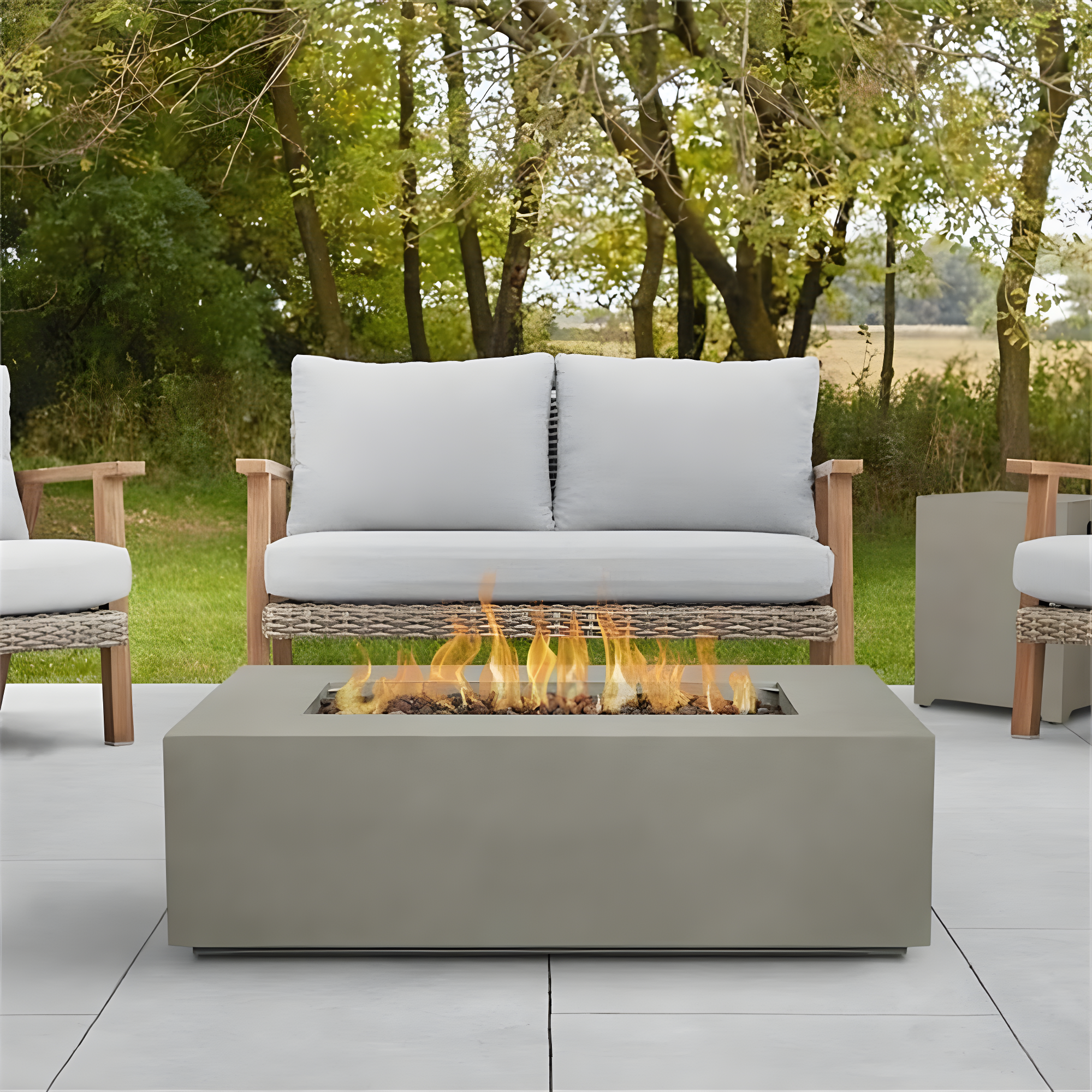 AEGEAN Propane / Natural Gas Outdoor Fire Pit Table