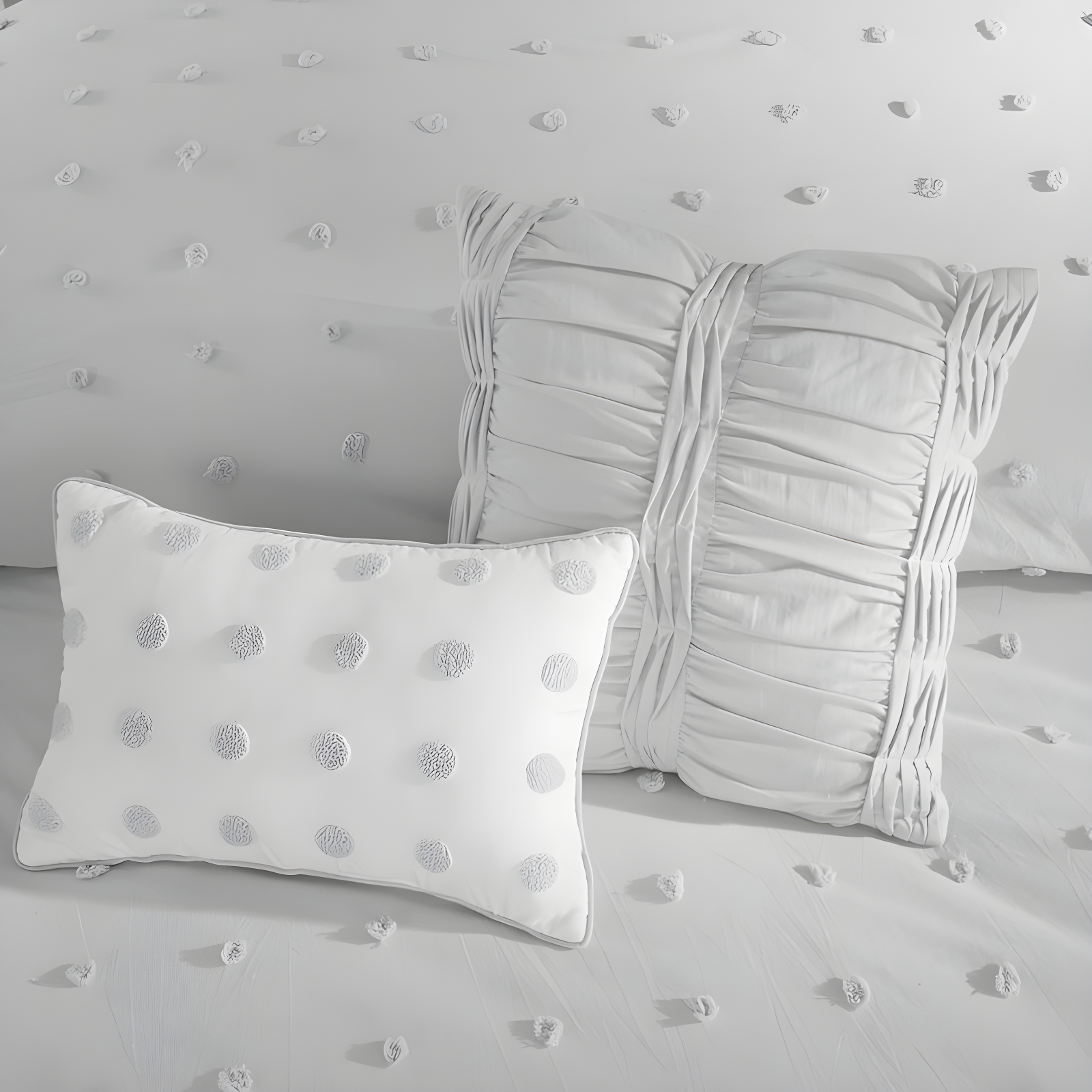 Intelligent Design Brooklyn Cotton Jacquard Duvet Cover Set with Euro Shams and Throw Pillows