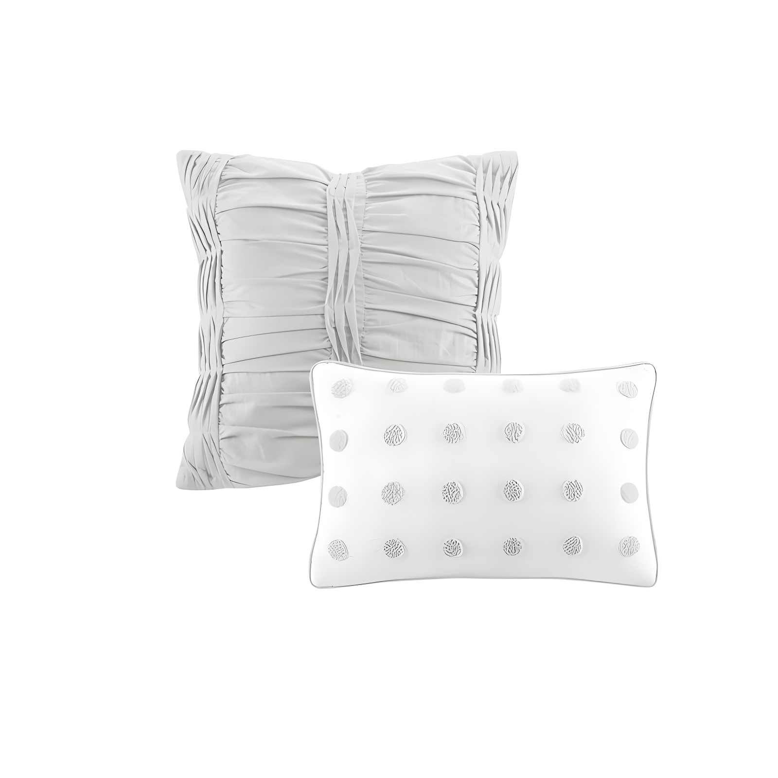 Intelligent Design Brooklyn Cotton Jacquard Duvet Cover Set with Euro Shams and Throw Pillows