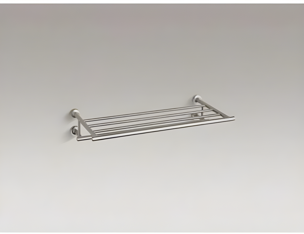 Purist® 24" Hotelier Metal Wall-Mount Bathroom Shelf, Towel Holder