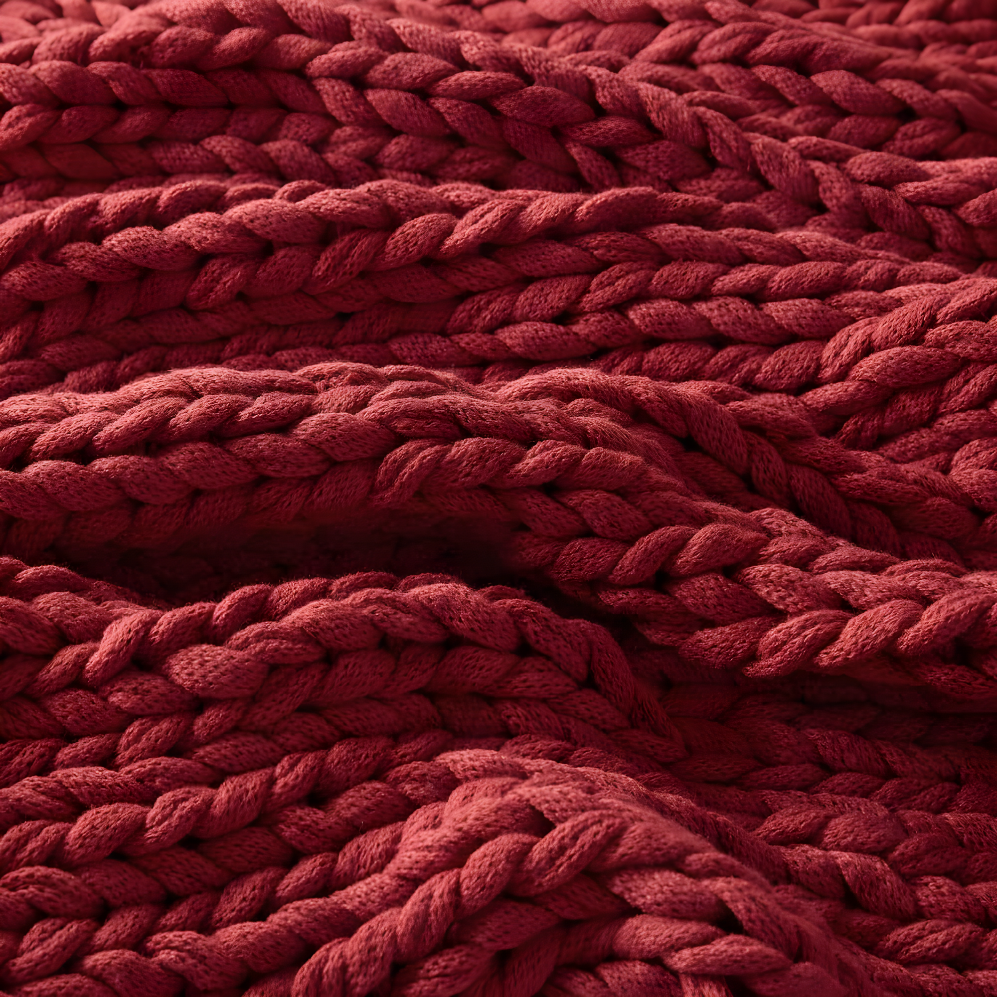 50"x60" Chunky Double Knit Handmade Throw Blanket Red - Madison Park