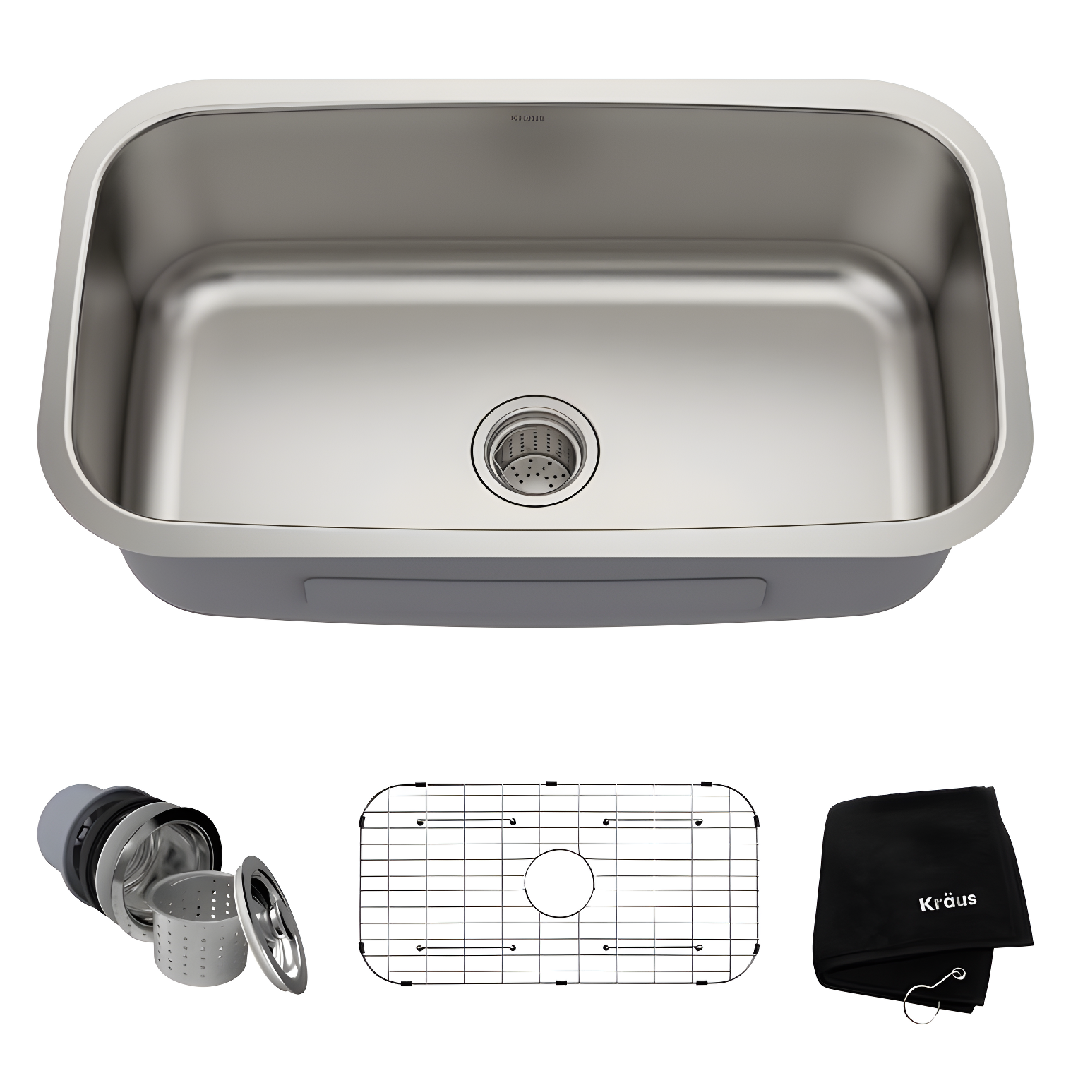 KRAUS Premier Undermount Single Bowl 18-Gauge Stainless Steel Kitchen Sink