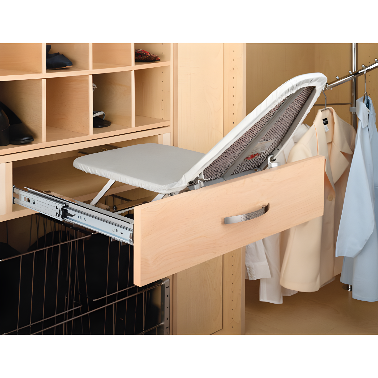 Rev-A-Shelf Rev-A-Shelf Retractable Pull Out Stowaway Closet Ironing Board, Gray