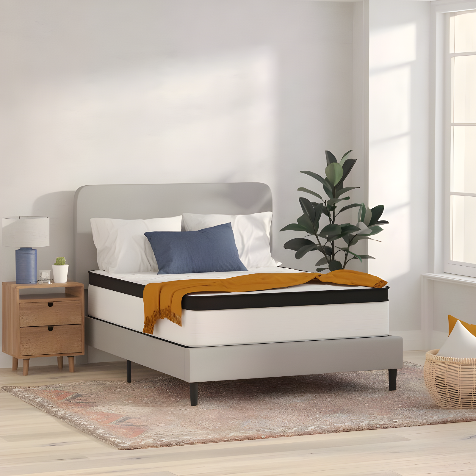 Flash Furniture 12" Hybrid Firm Pocket Spring Mattress, Full Mattress in a Box-Premium Mattress