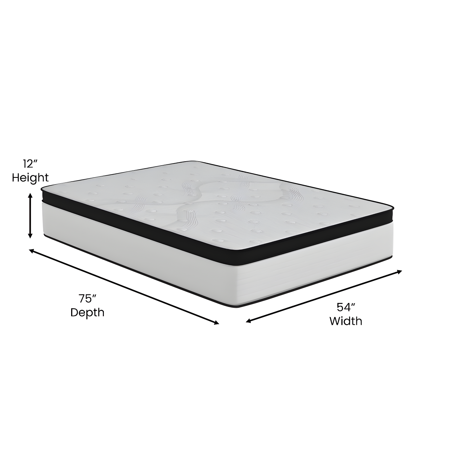 Flash Furniture 12" Hybrid Firm Pocket Spring Mattress, Full Mattress in a Box-Premium Mattress