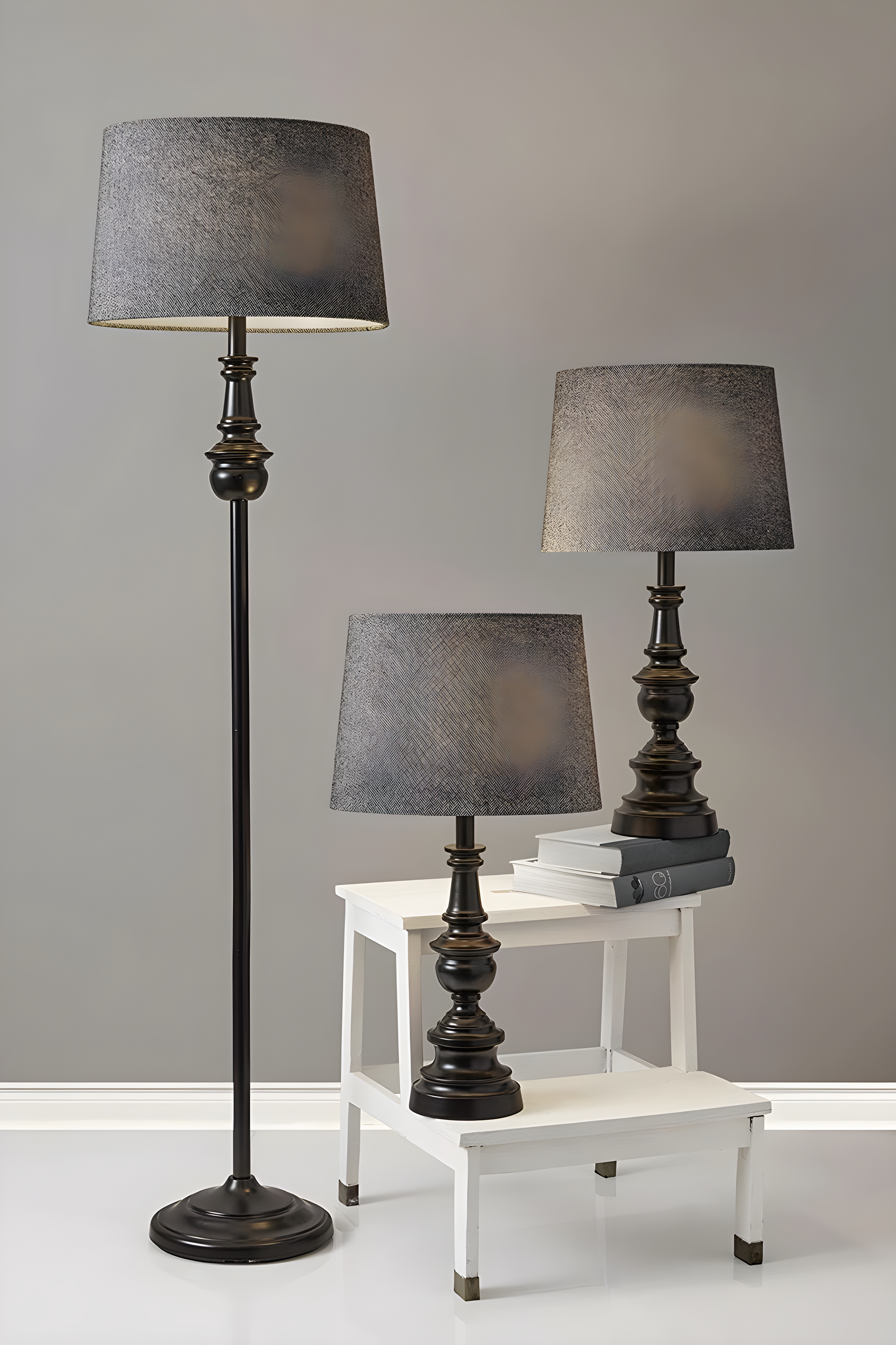SIMPLEE ADESSO Chandler 3 Piece Floor and Table Lamp Set