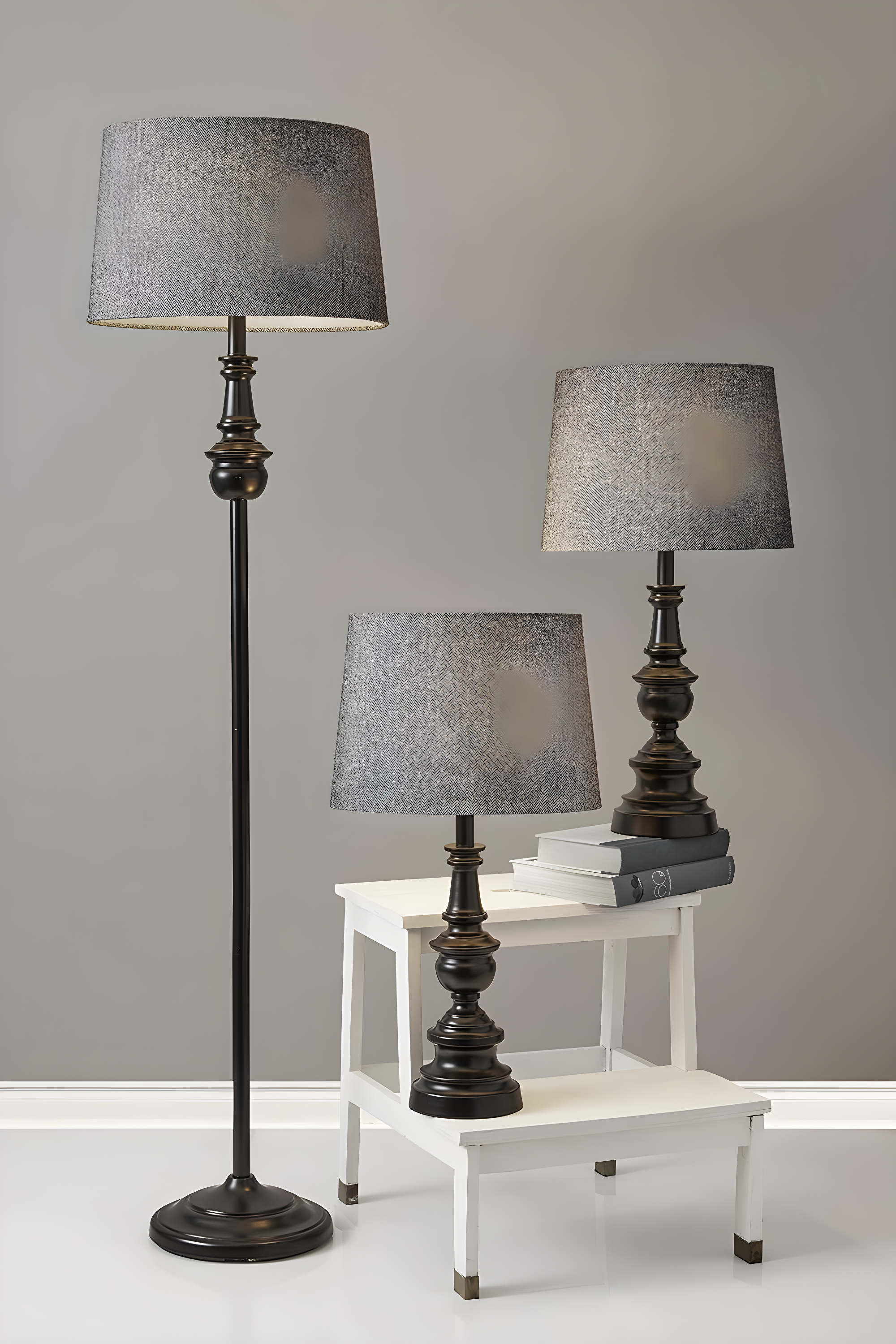 SIMPLEE ADESSO Chandler 3 Piece Floor and Table Lamp Set