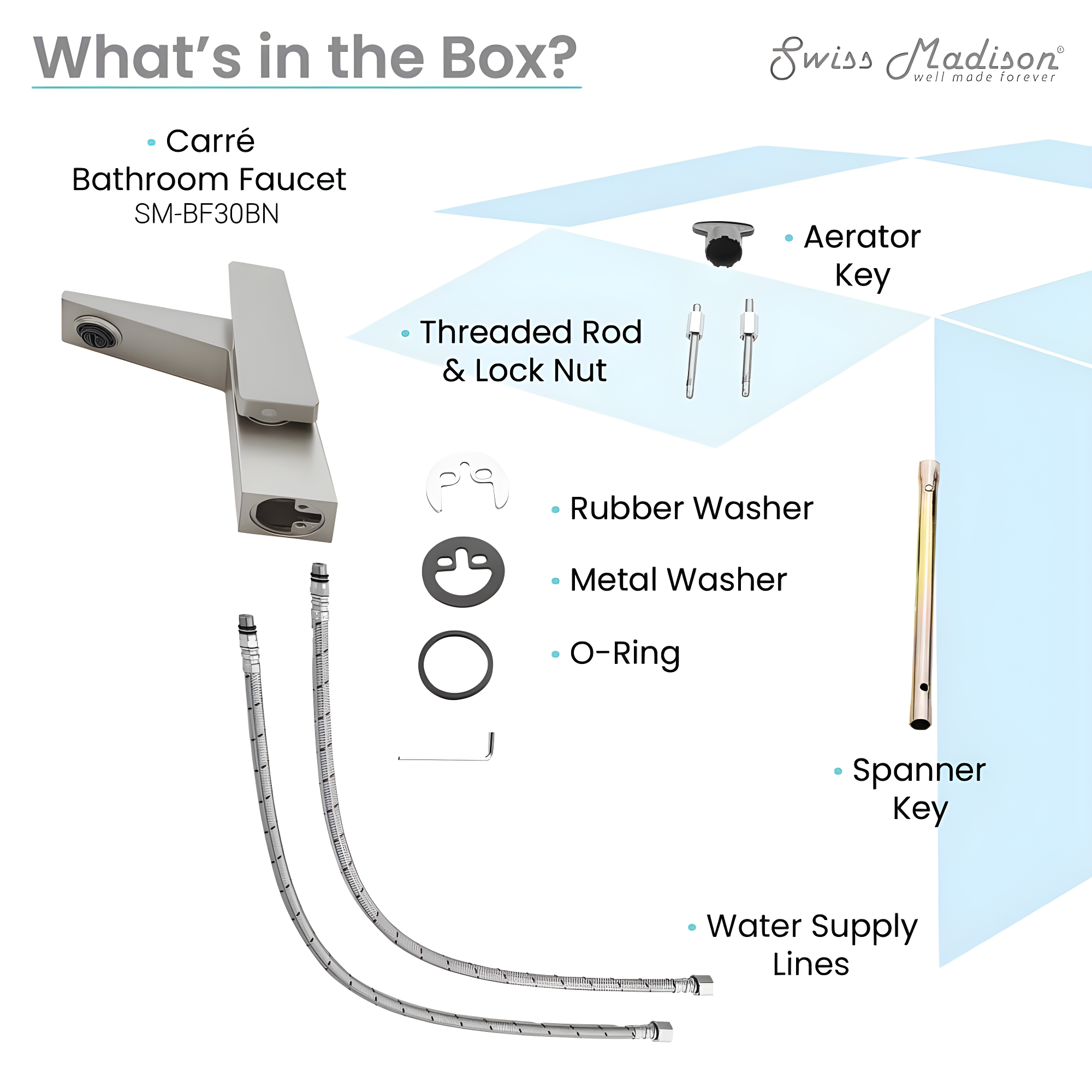 Carre Single Hole, Single-Handle, Bathroom Faucet