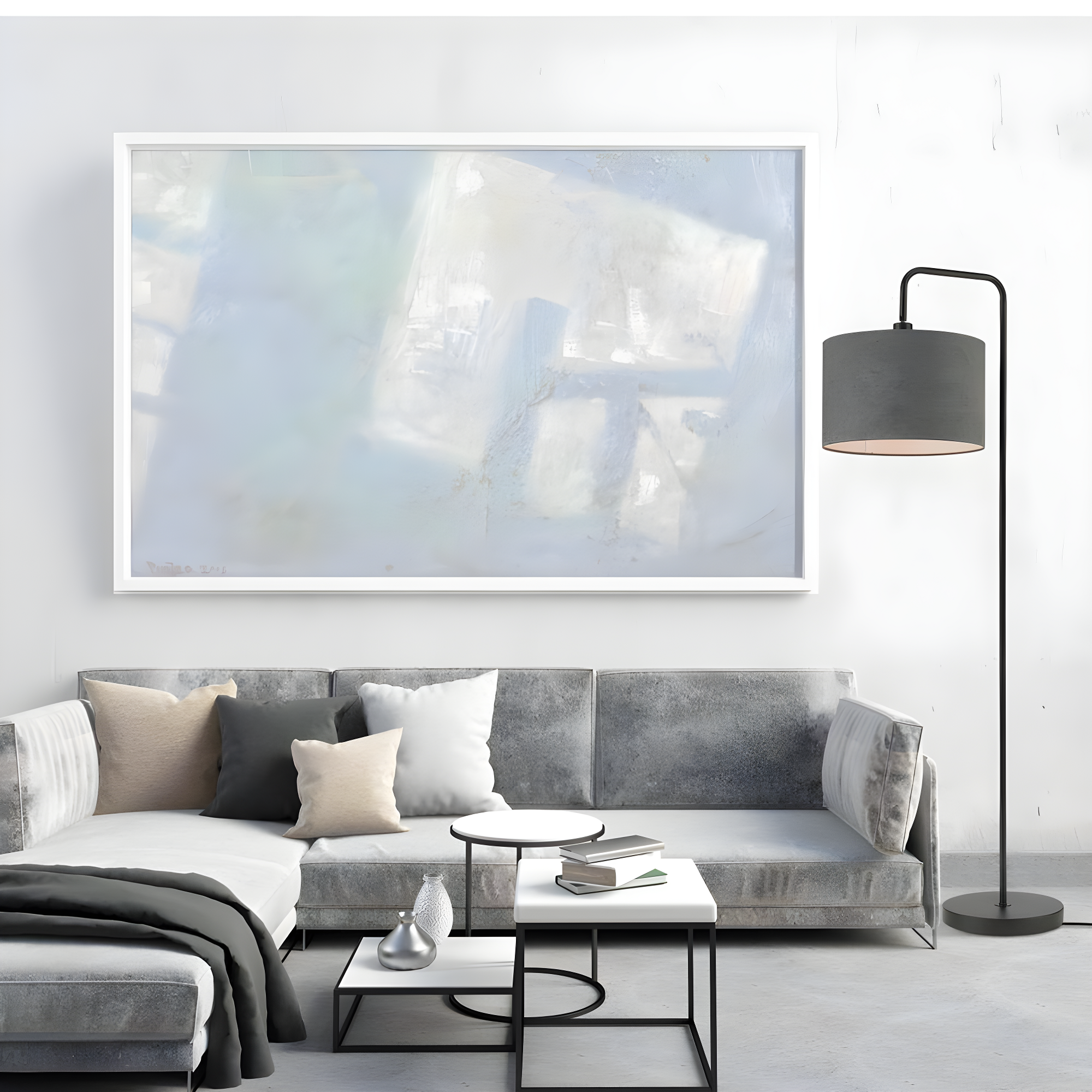 Globe Electric Barden 58" Black Floor Lamp with Dark Gray Velvet Shade Made of Metal Material