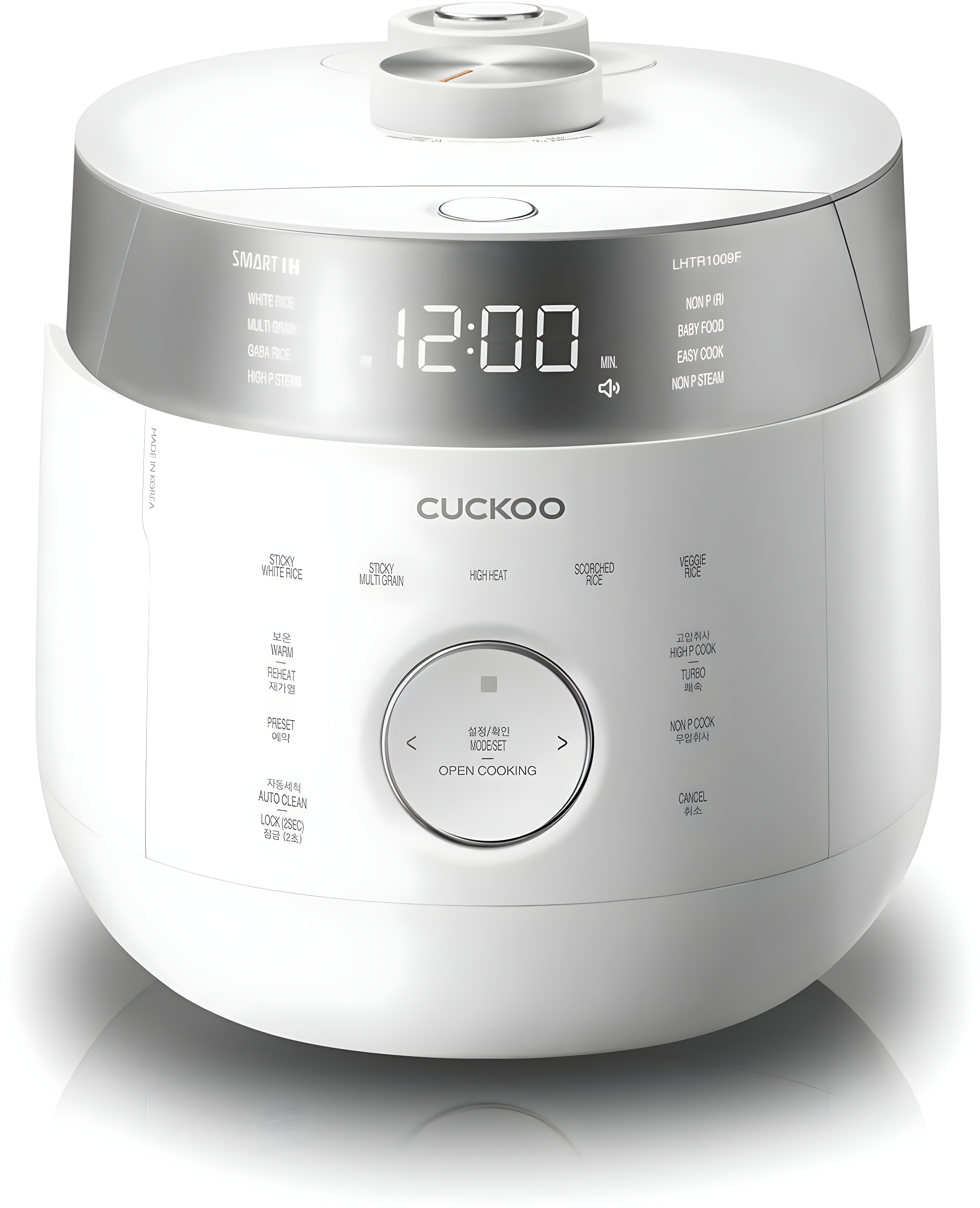 CUCKOO CRP-LHTR1009FW 10-Cup (Uncooked) / 20-Cup (Cooked) Induction Heating Twin Pressure Rice Cooker with Nonstick Inner Pot, 16 Menu Modes, 3 Voice Guide, Auto Clean (White)