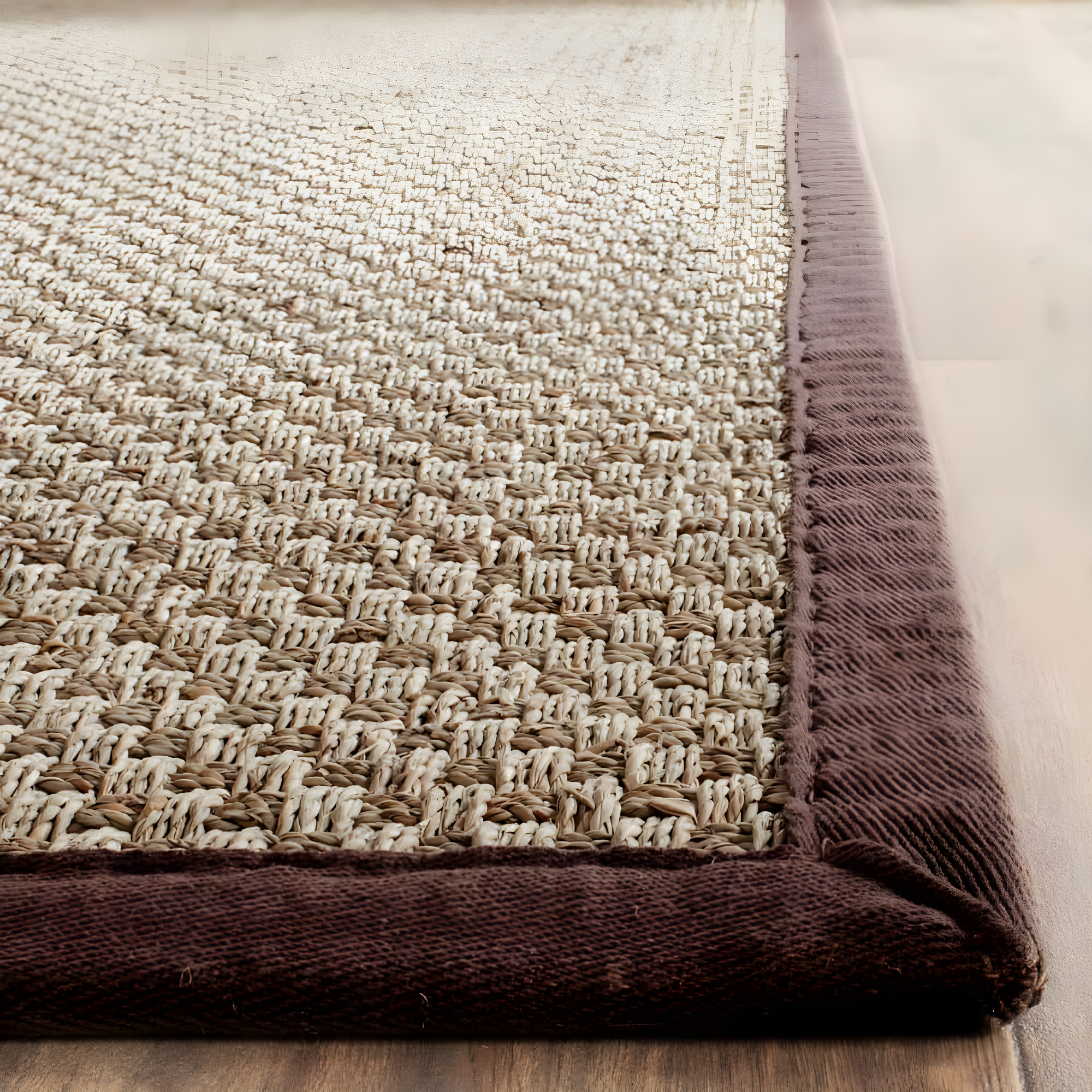 Natural Fiber NF114 Power Loomed Indoor Area Rug - Natural/Dark Brown - 5'x8' - Safavieh.