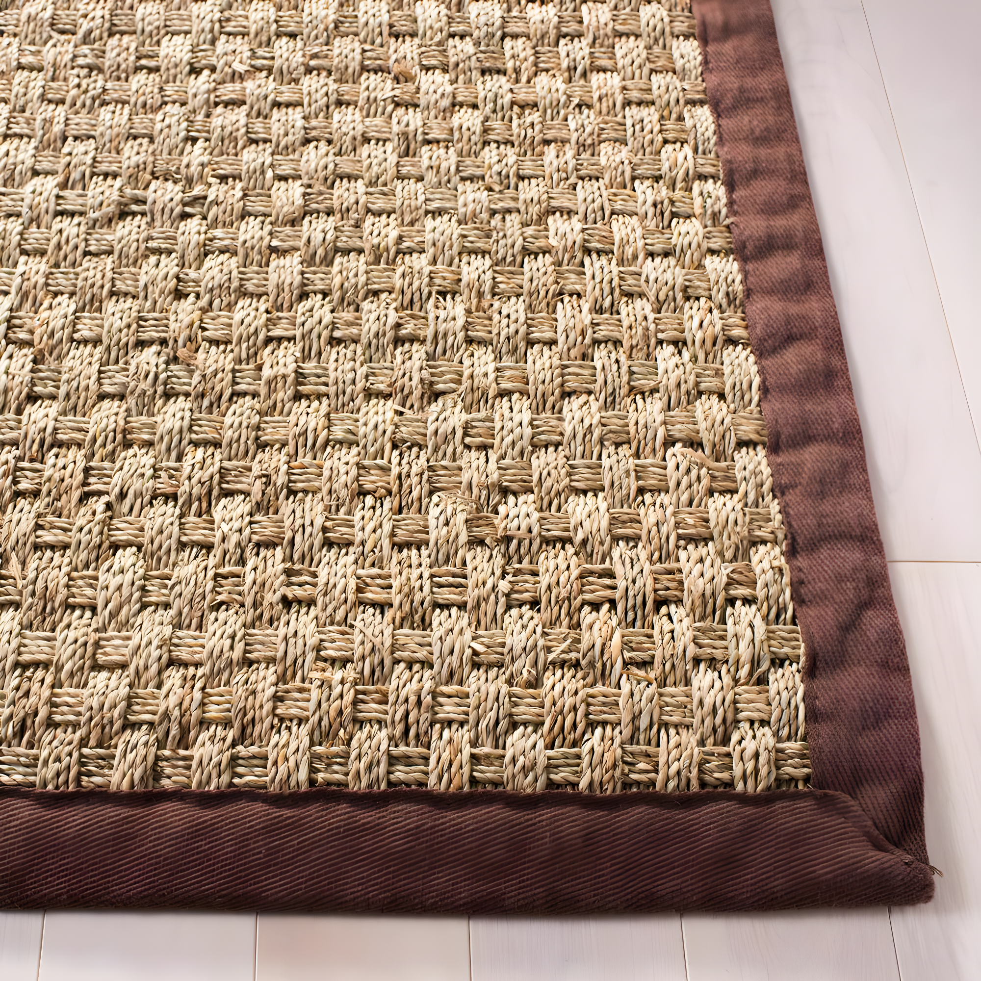 Natural Fiber NF114 Power Loomed Indoor Area Rug - Natural/Dark Brown - 5'x8' - Safavieh.