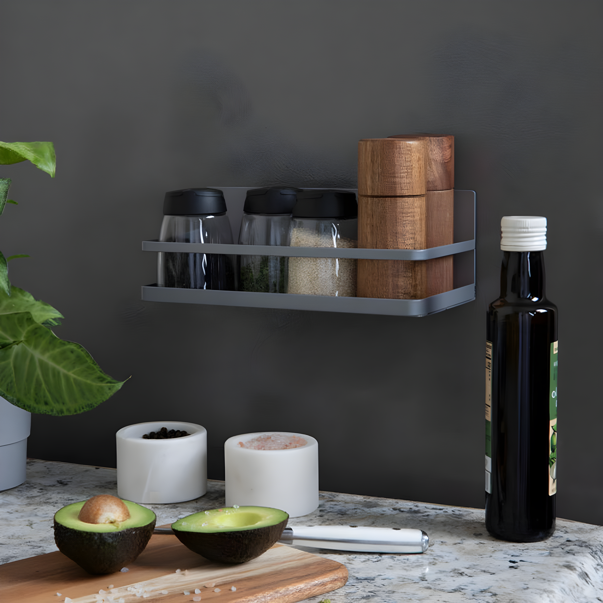 Metal Magnetic Spice Organizer, Grey