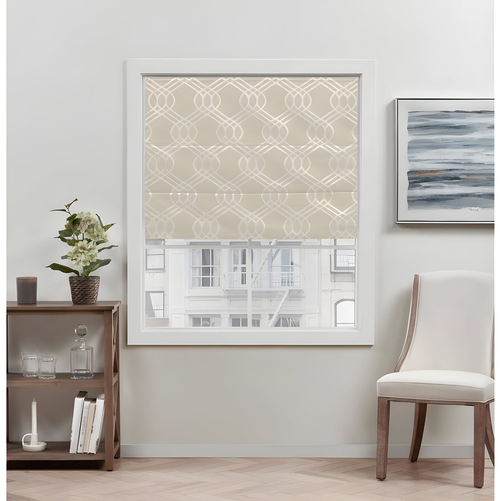Amalgamated Textiles Exclusive Home Prague Trellis 100% Blackout Roman Shade