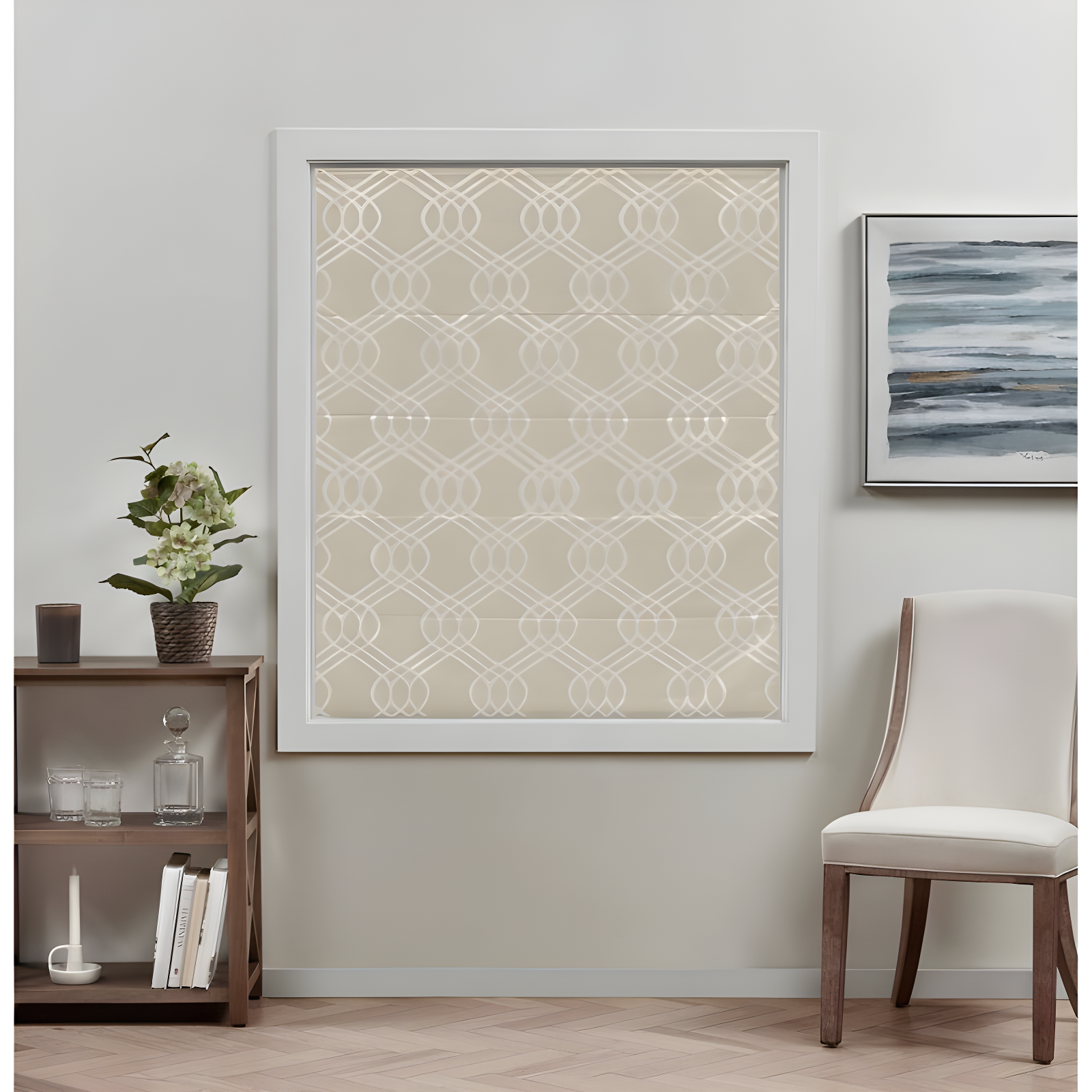 Amalgamated Textiles Exclusive Home Prague Trellis 100% Blackout Roman Shade
