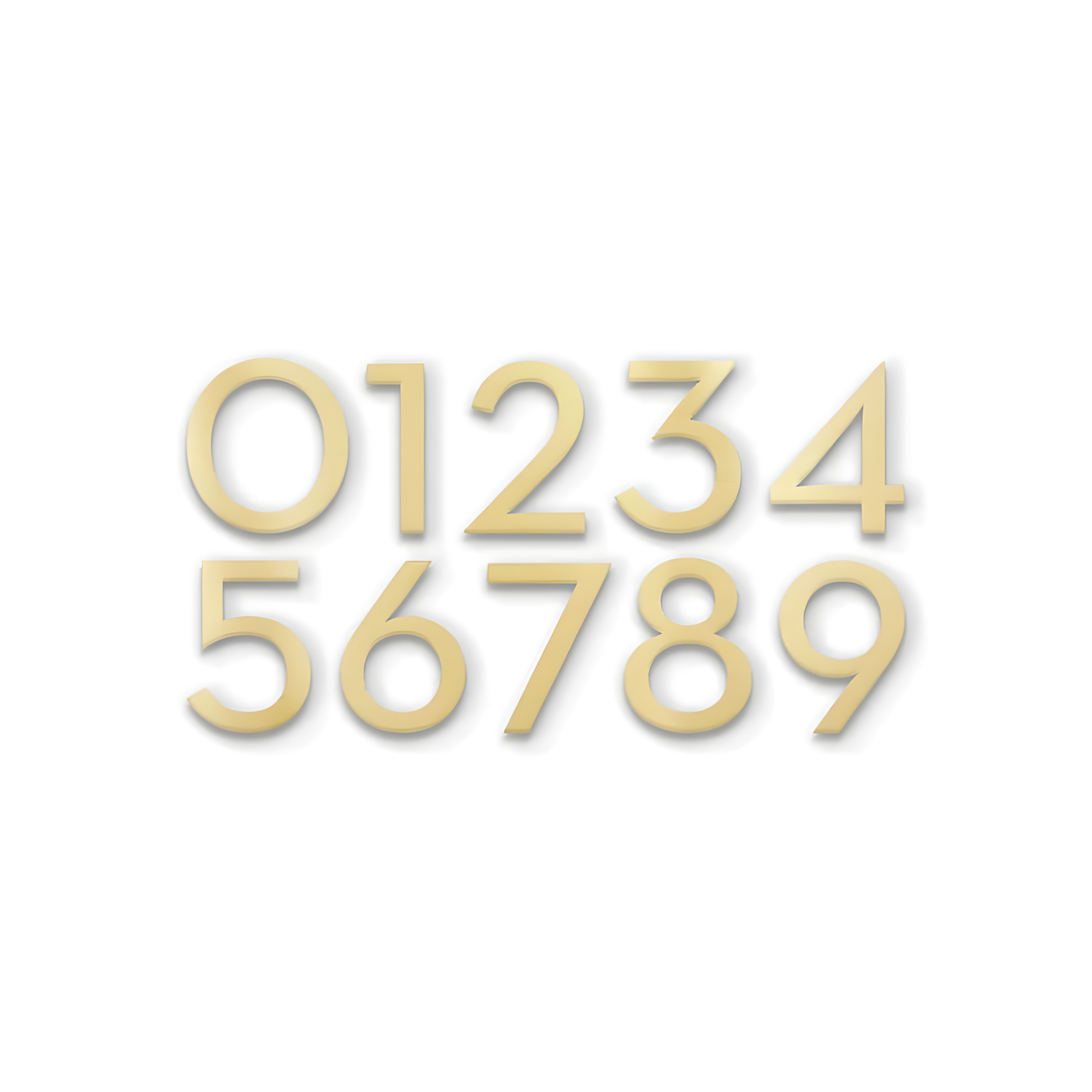 4 Inch Solid Brass House Number 6 in Bright Gold Finish