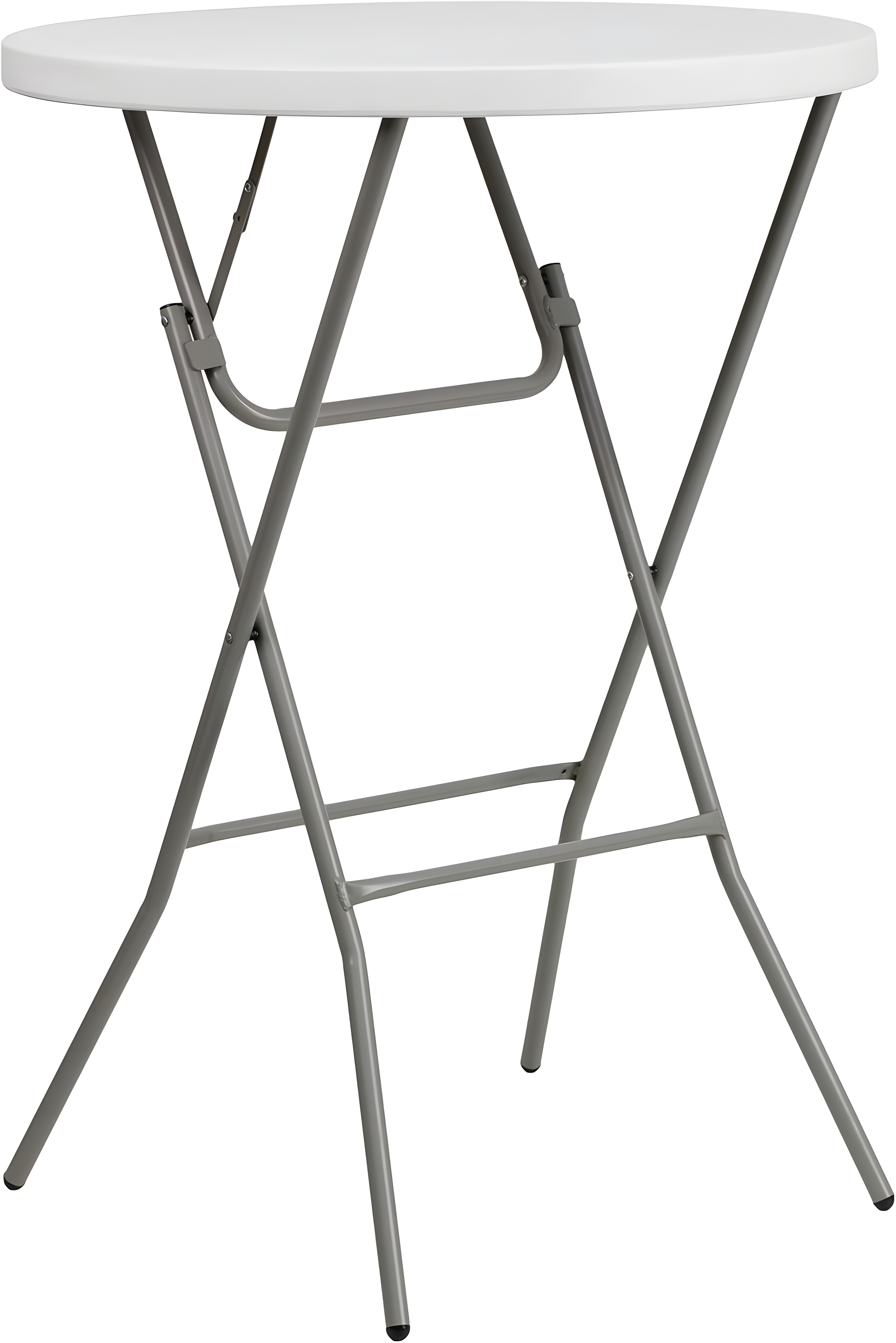 Emma and Oliver 2.6-Foot Round Granite White Plastic Bar Height Folding Event Table