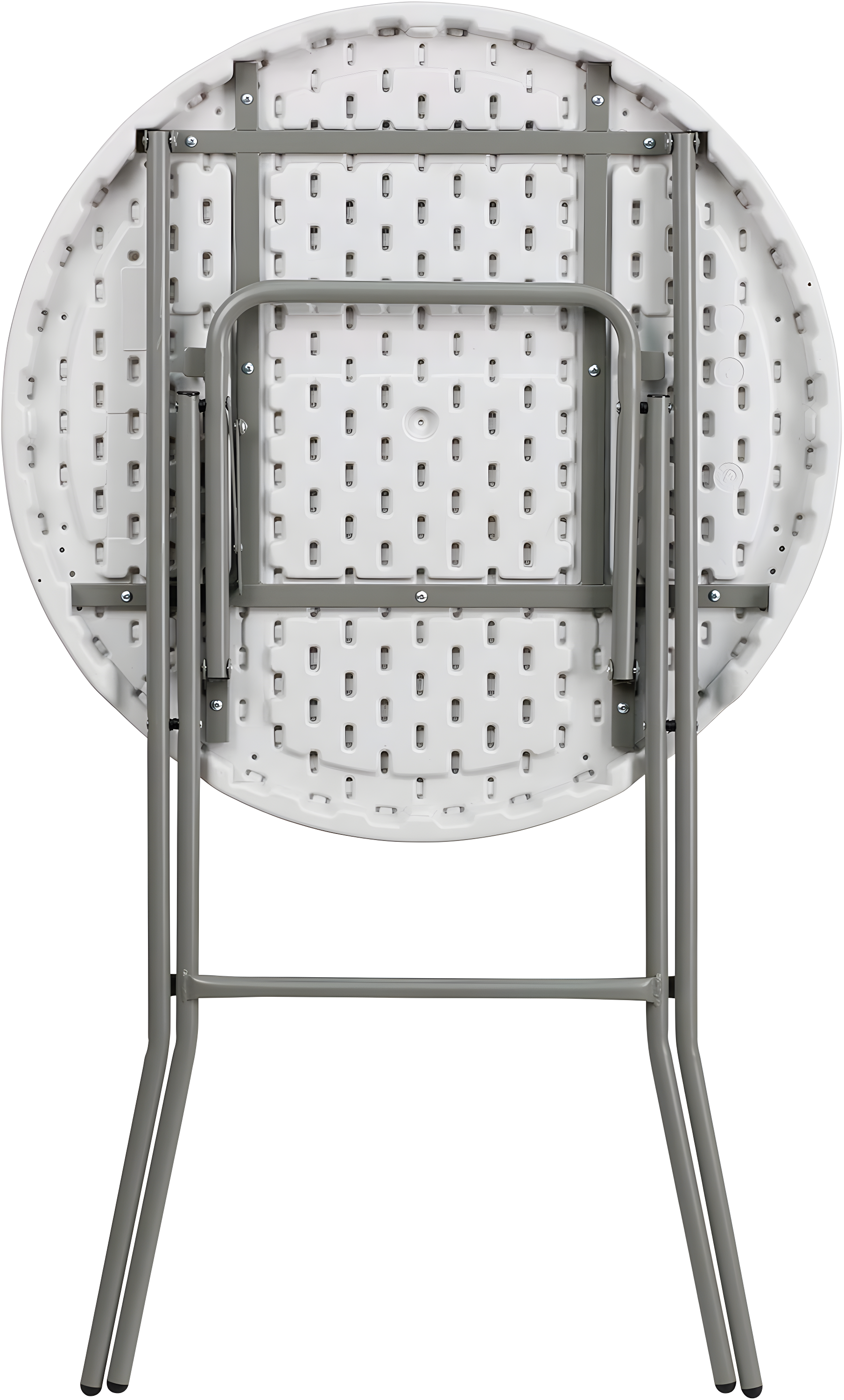 Emma and Oliver 2.6-Foot Round Granite White Plastic Bar Height Folding Event Table