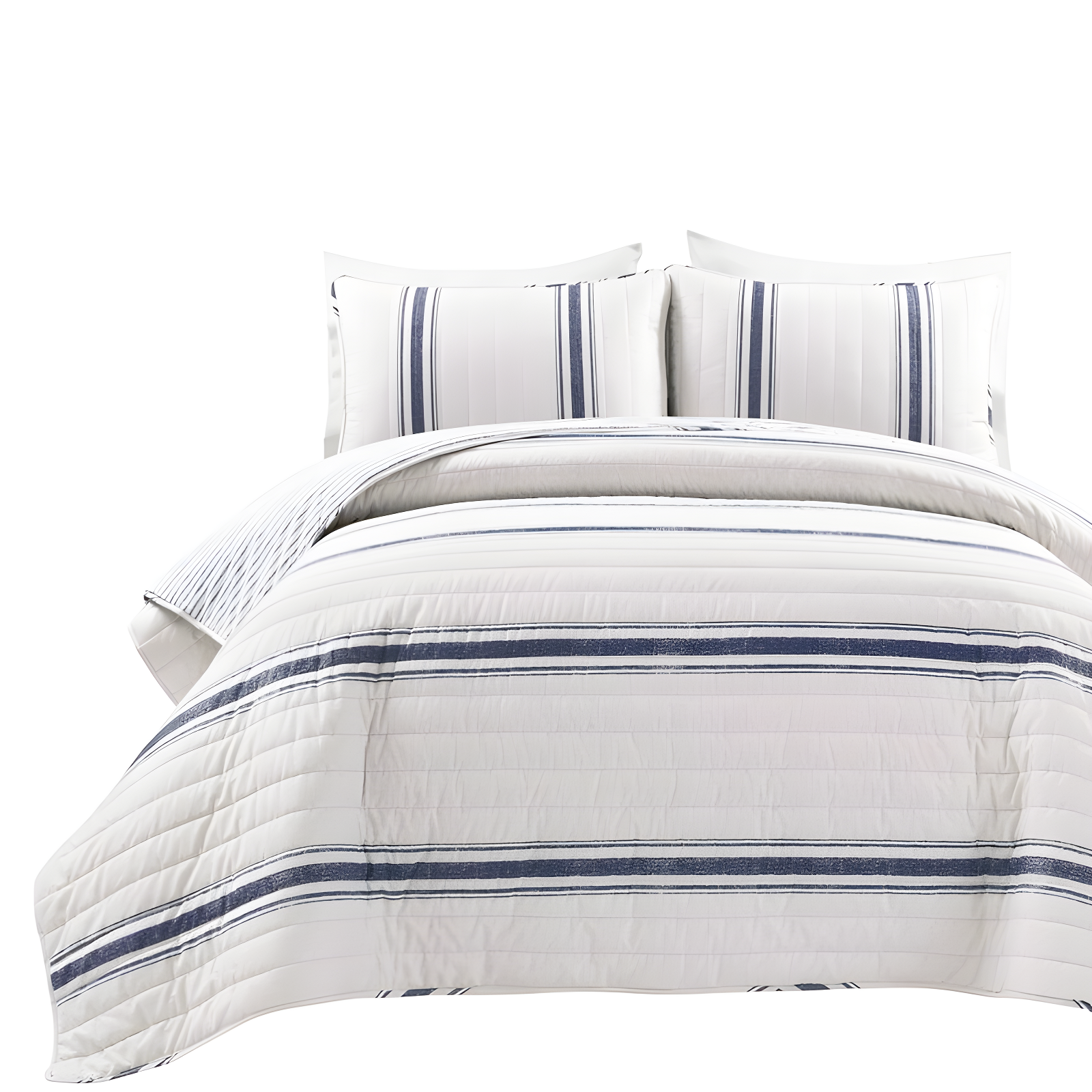 Birch Lane™ Gilroy Farmhouse / Country Cotton Striped Quilt Set