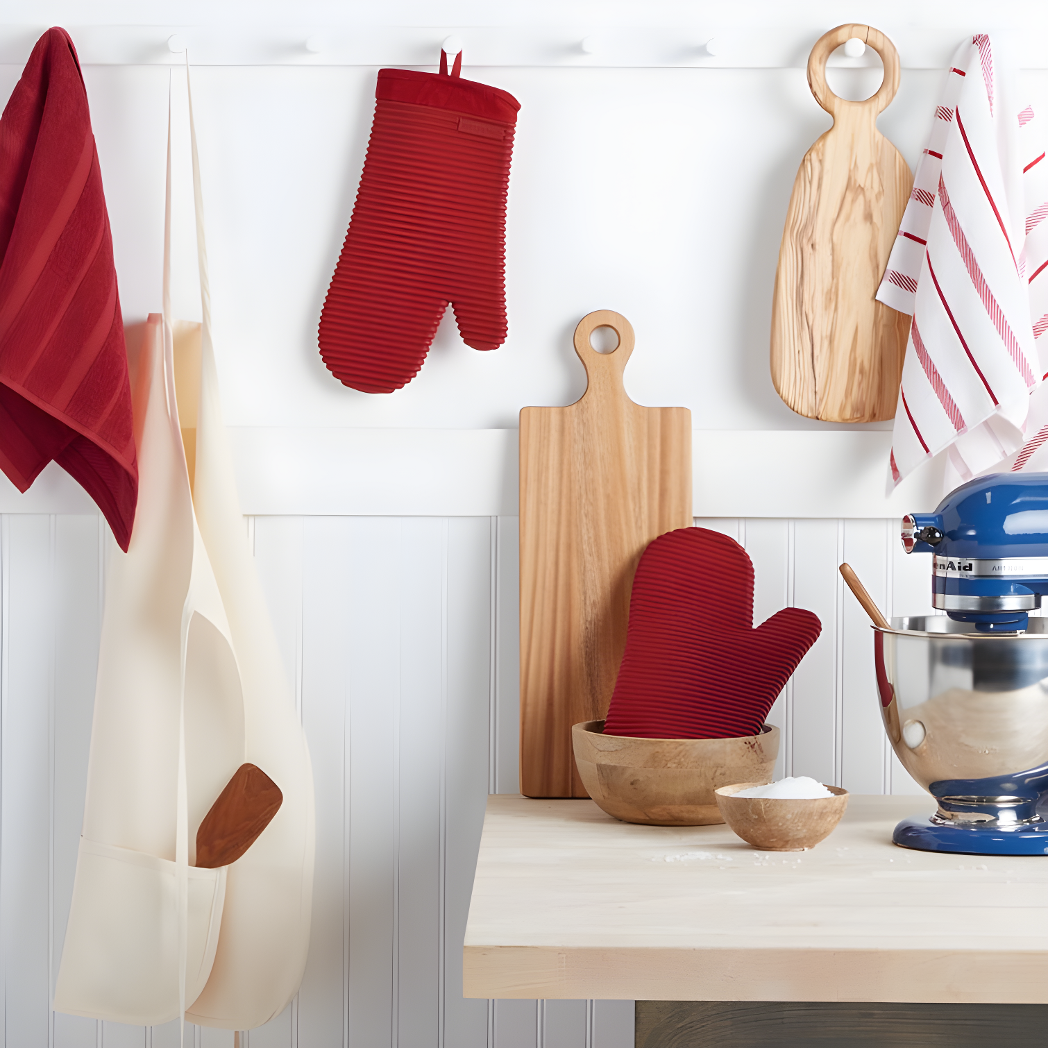 KitchenAid Milkshake Ribbed Soft Silicone Oven Mitts, Set of 2