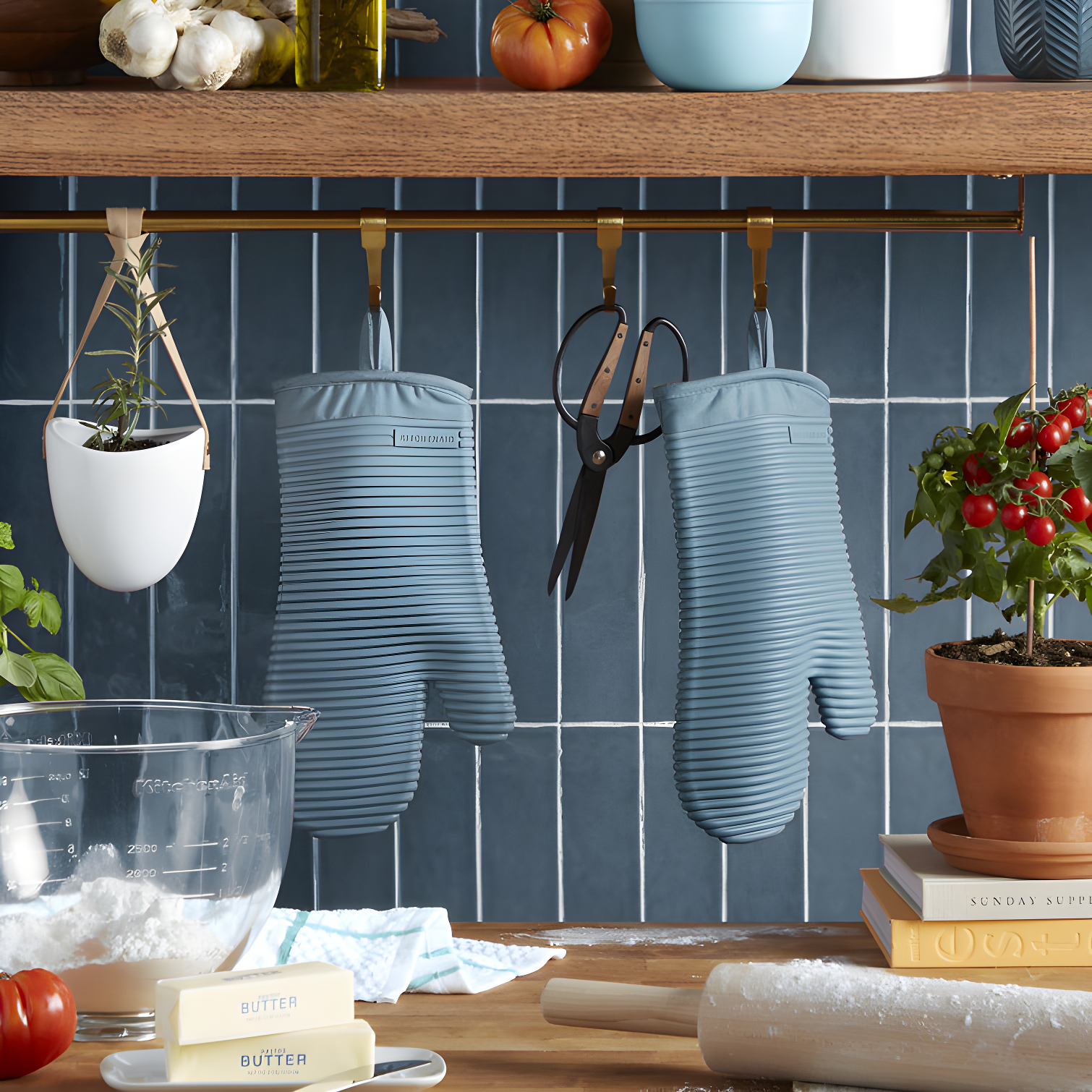 KitchenAid Milkshake Ribbed Soft Silicone Oven Mitts, Set of 2