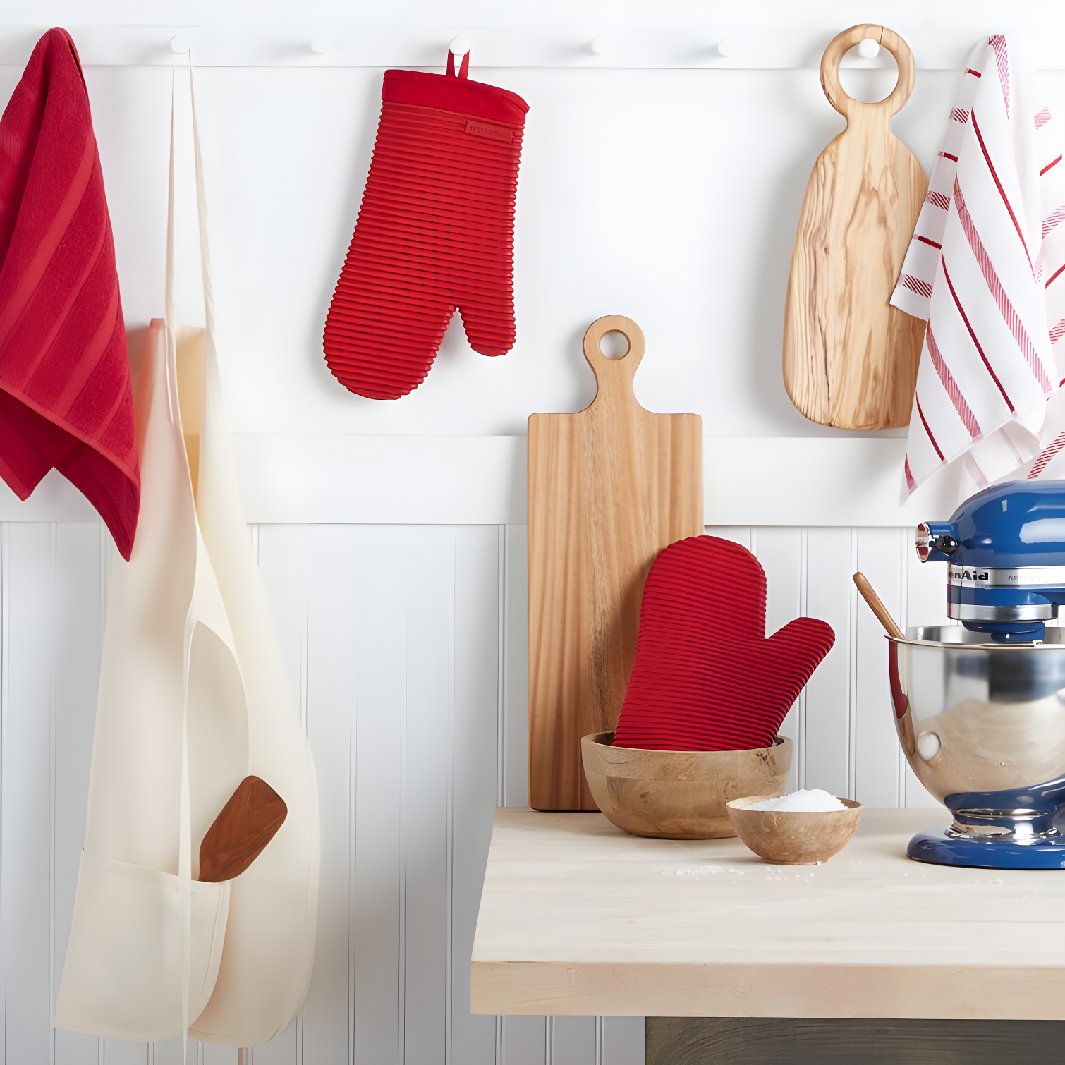 KitchenAid Milkshake Ribbed Soft Silicone Oven Mitts, Set of 2