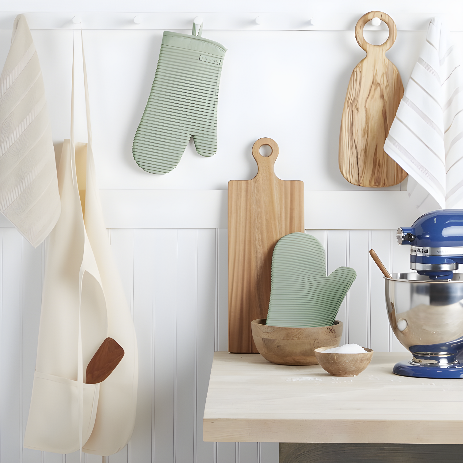 KitchenAid Milkshake Ribbed Soft Silicone Oven Mitts, Set of 2