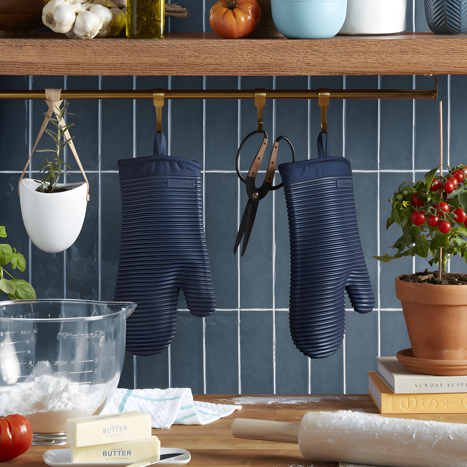 KitchenAid Milkshake Ribbed Soft Silicone Oven Mitts, Set of 2