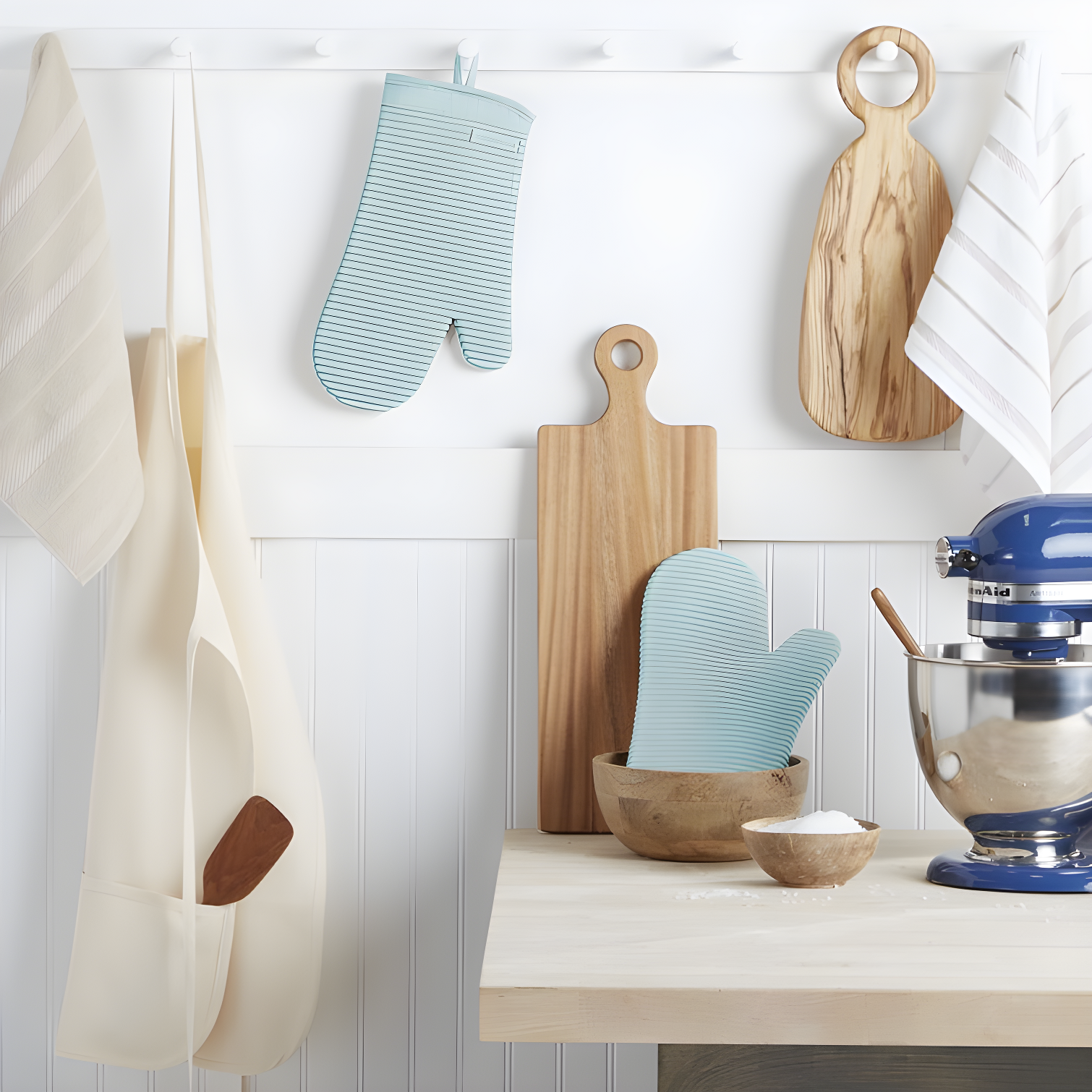 KitchenAid Milkshake Ribbed Soft Silicone Oven Mitts, Set of 2