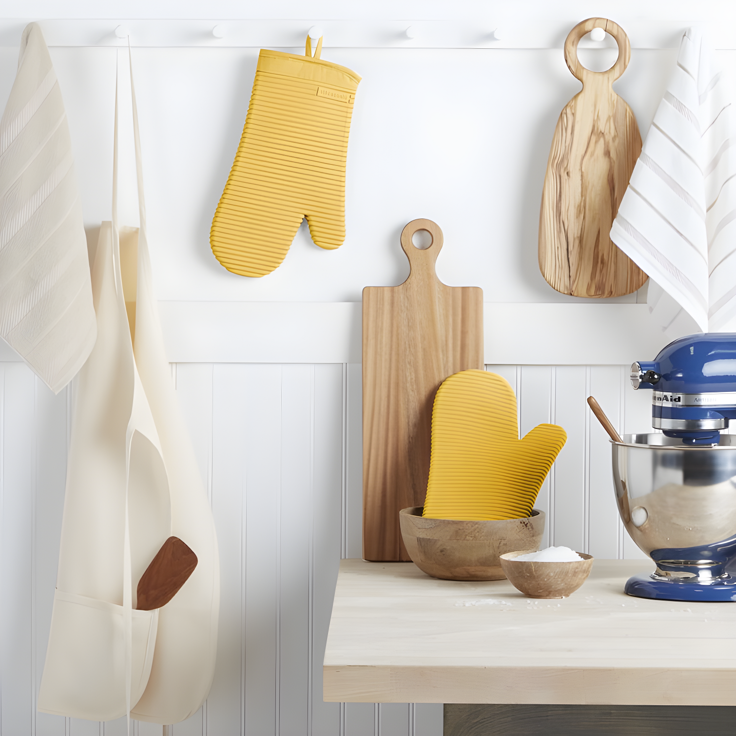 KitchenAid Milkshake Ribbed Soft Silicone Oven Mitts, Set of 2