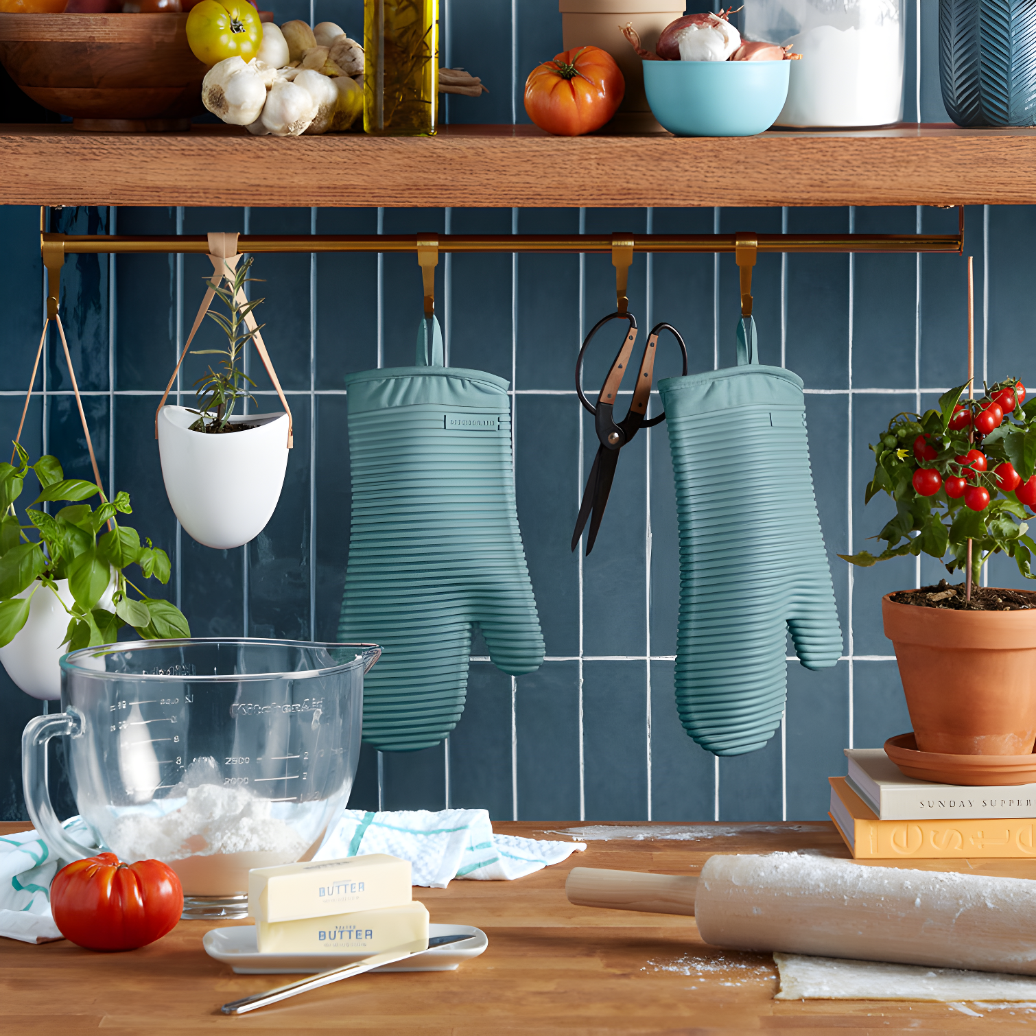 KitchenAid Milkshake Ribbed Soft Silicone Oven Mitts, Set of 2