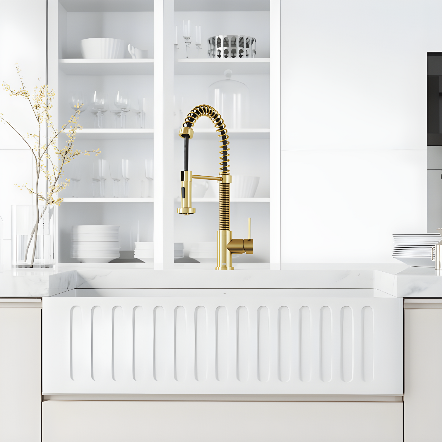 Edison 19" H 1-handle Pull-Down 2-Function Sprayer Kitchen Faucet