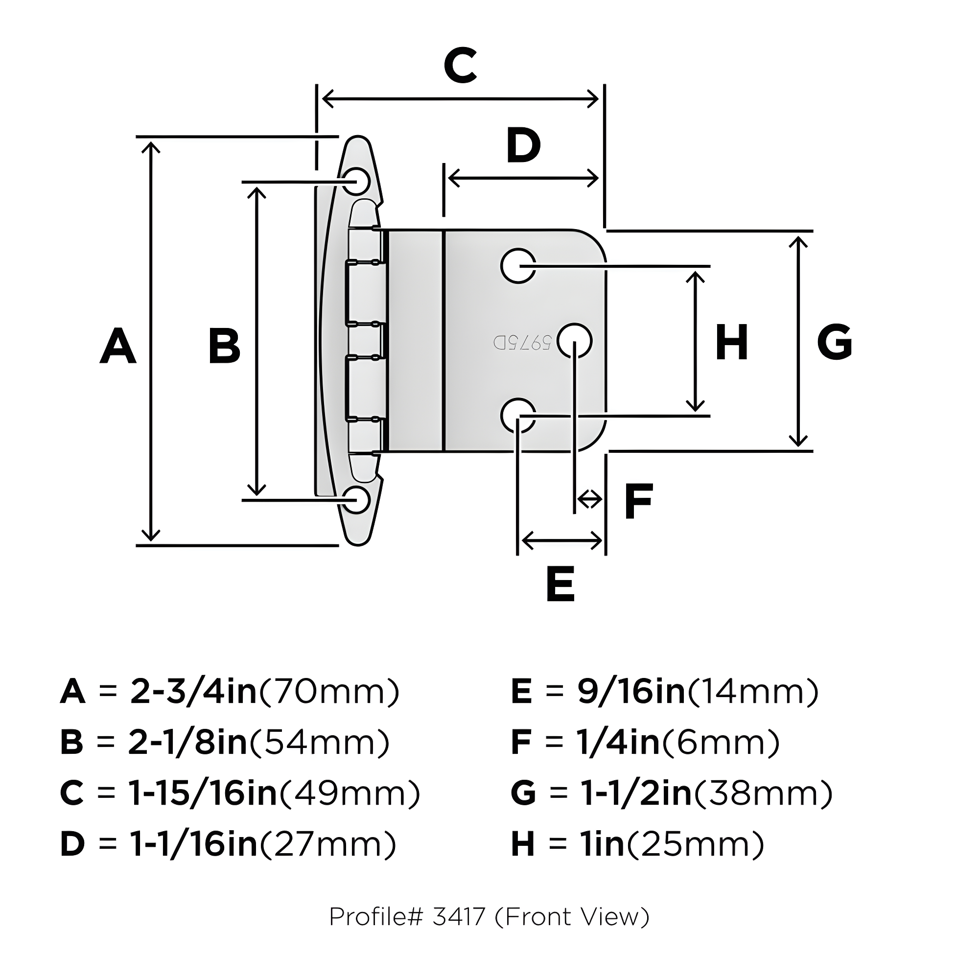 Face Mount Overlay Hinge