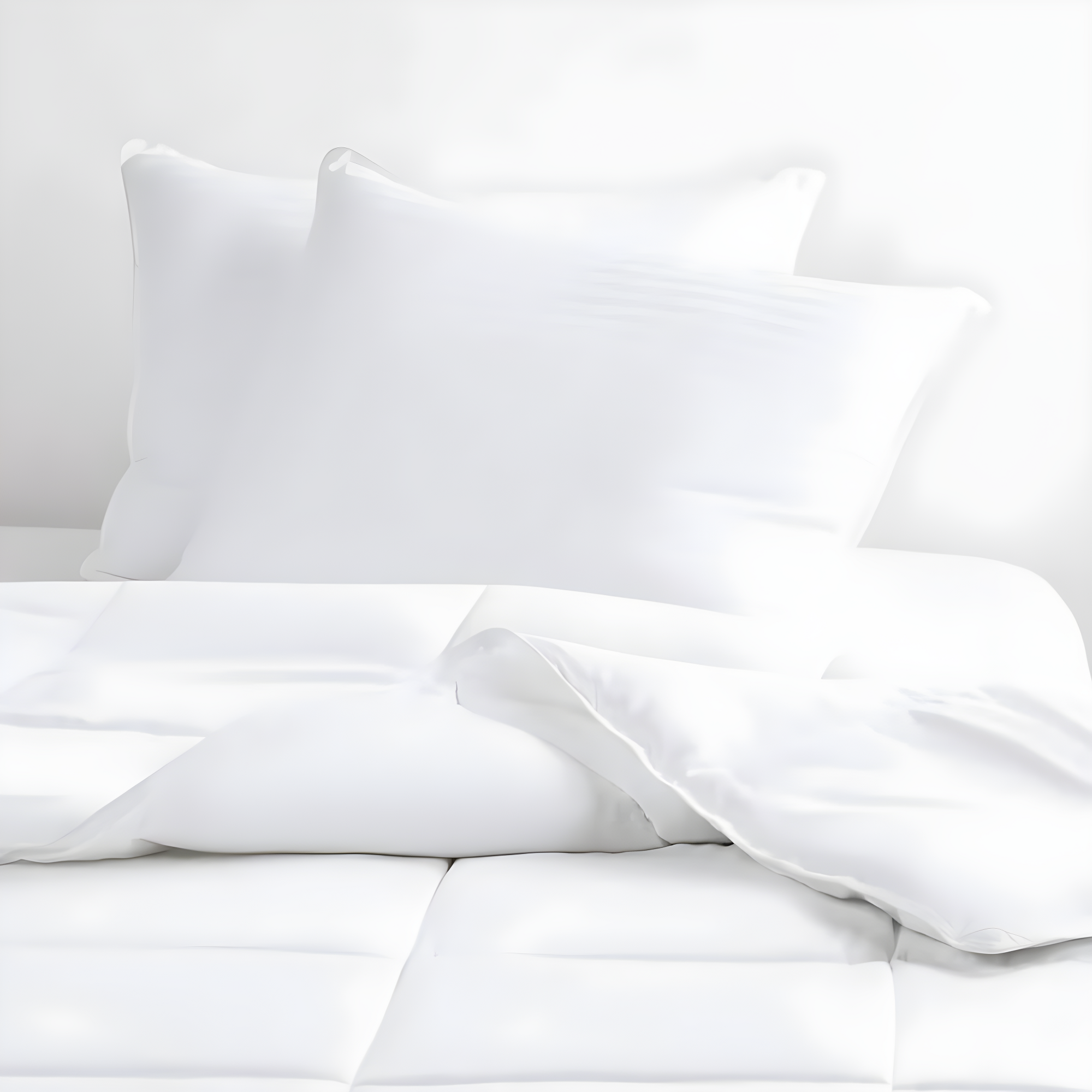 Queen White Memory Foam Gel Fiber Bed Pillows, Set of 2