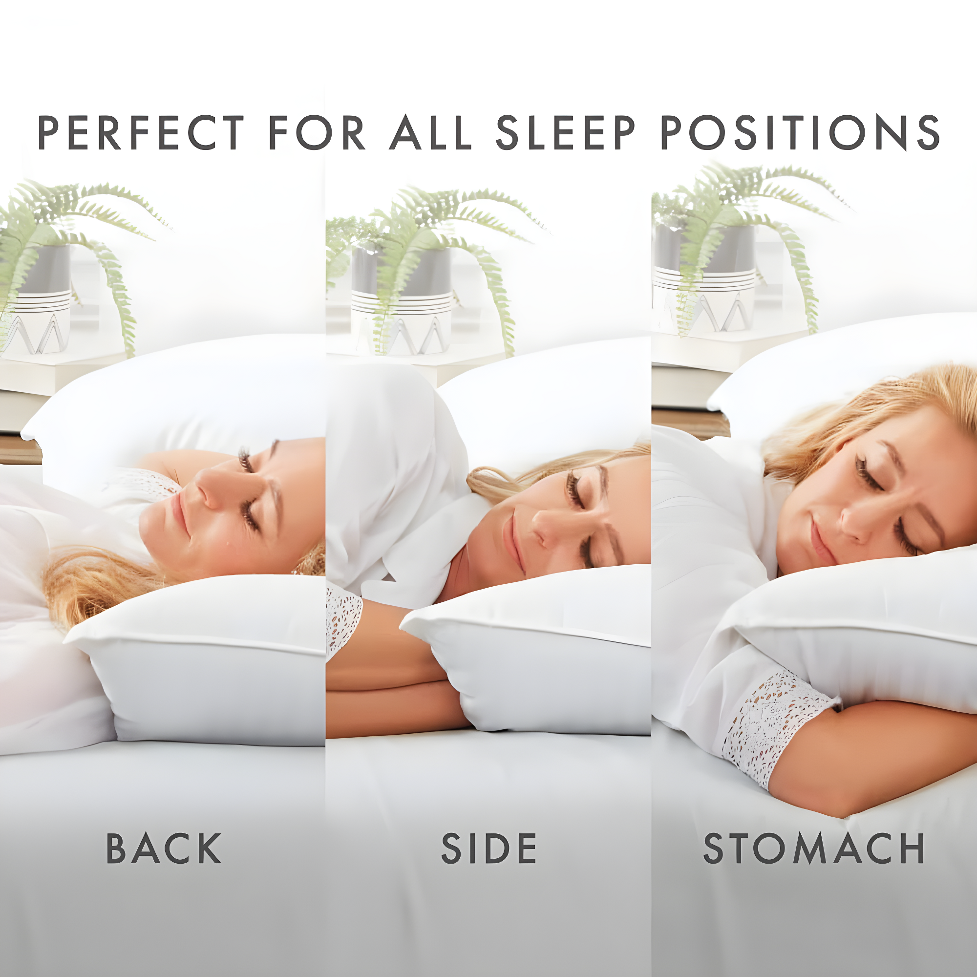 Queen White Memory Foam Gel Fiber Bed Pillows, Set of 2