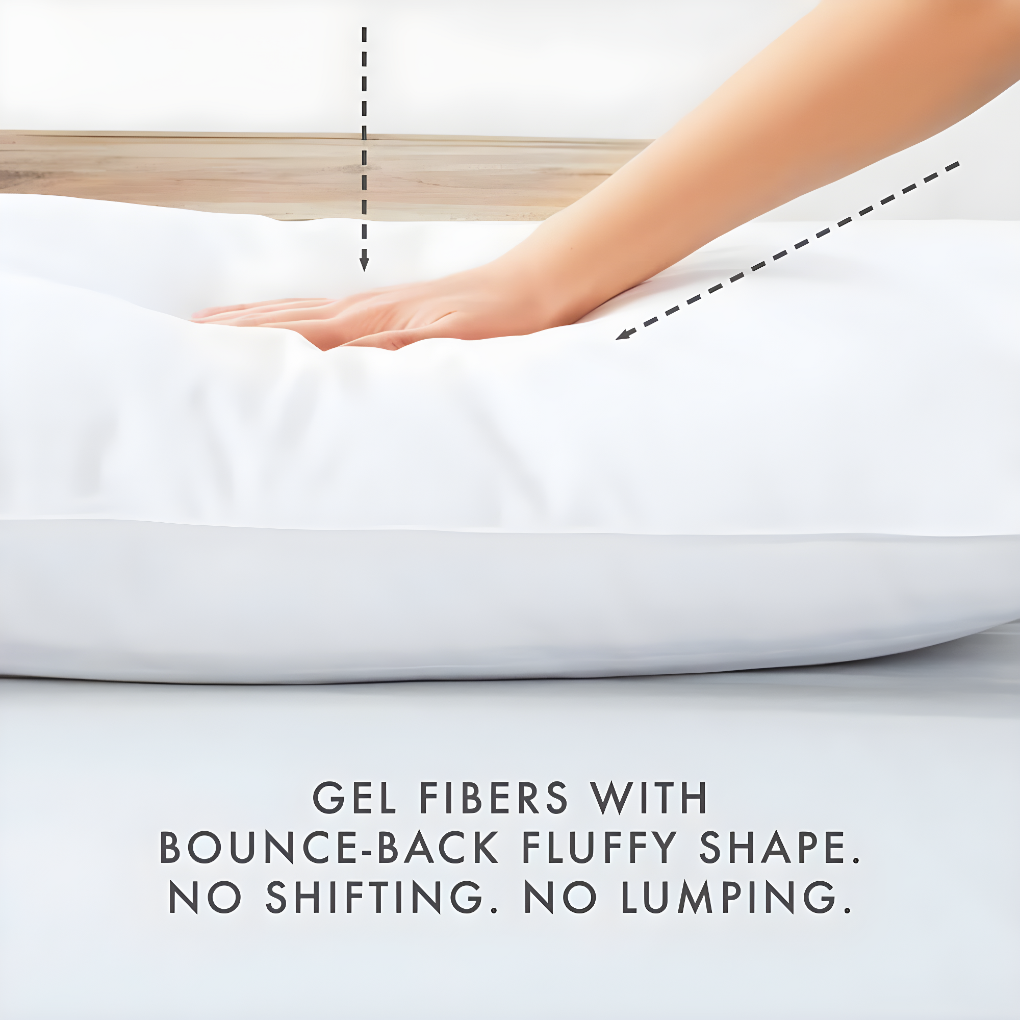 Queen White Memory Foam Gel Fiber Bed Pillows, Set of 2